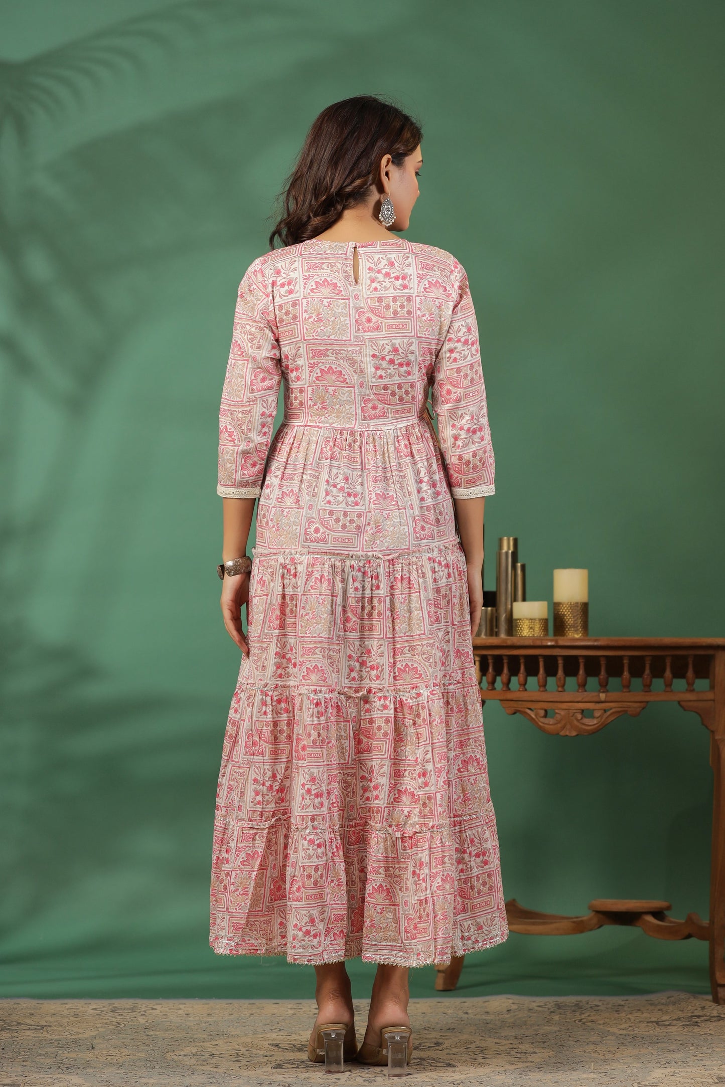 Pink Handworked Anarkali Flair Gown