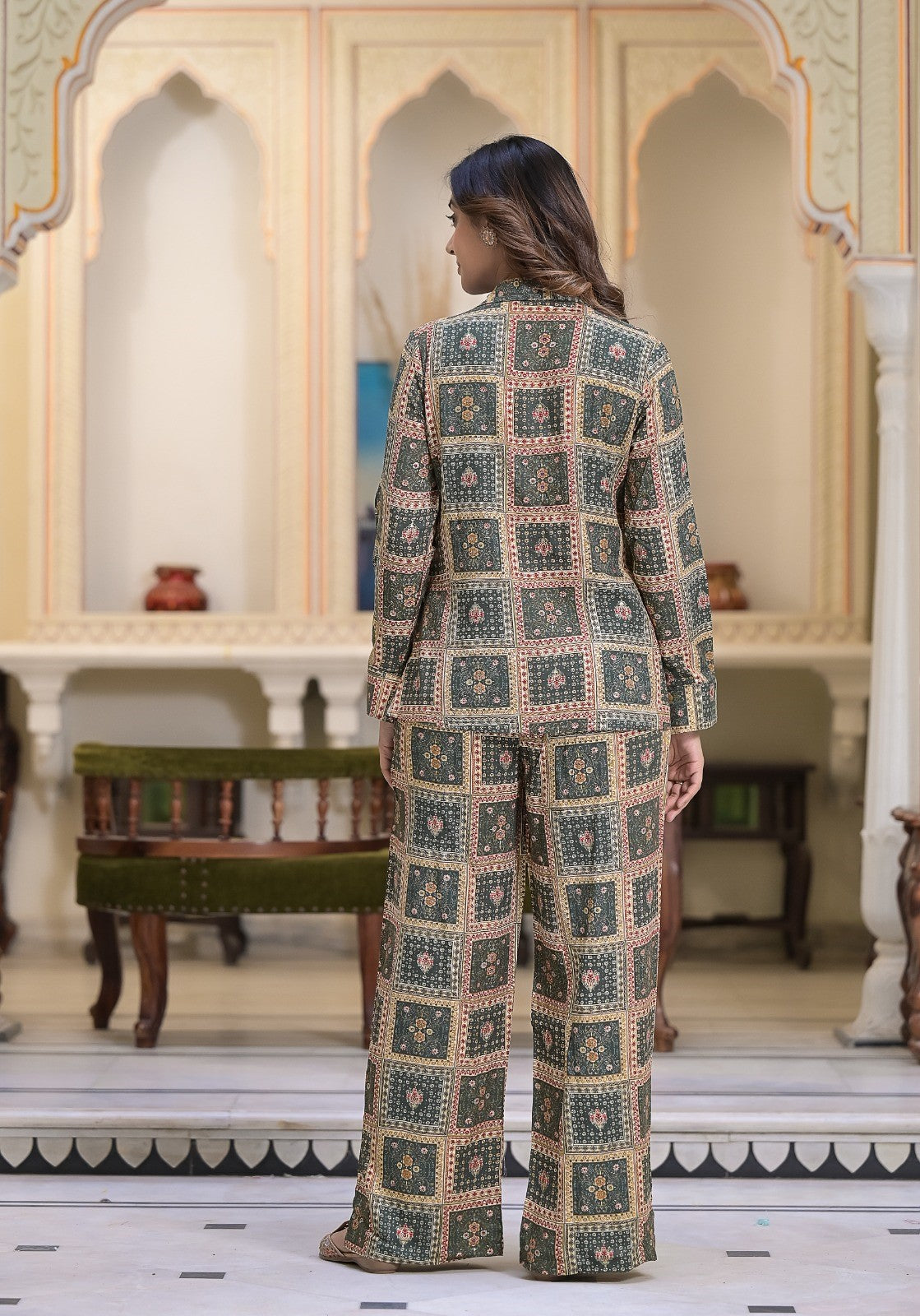Grey Handwork Printed Co-ord Set