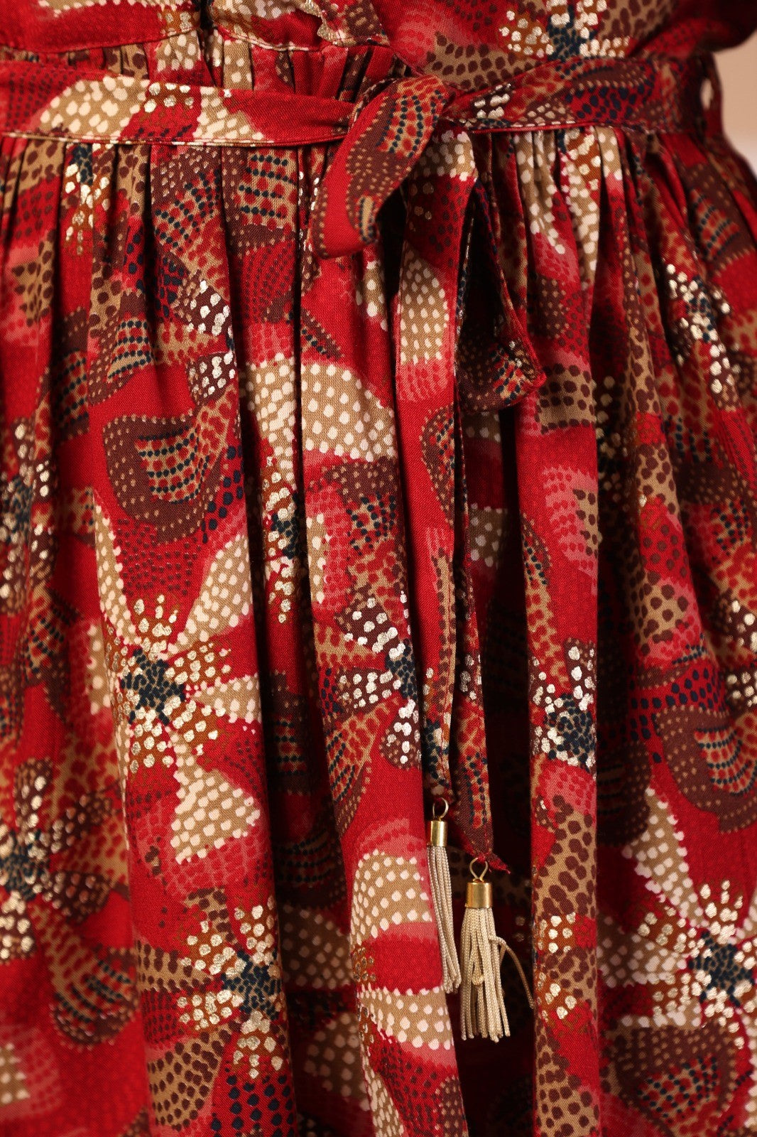 Red Abstract Print Flared Co-ord Set