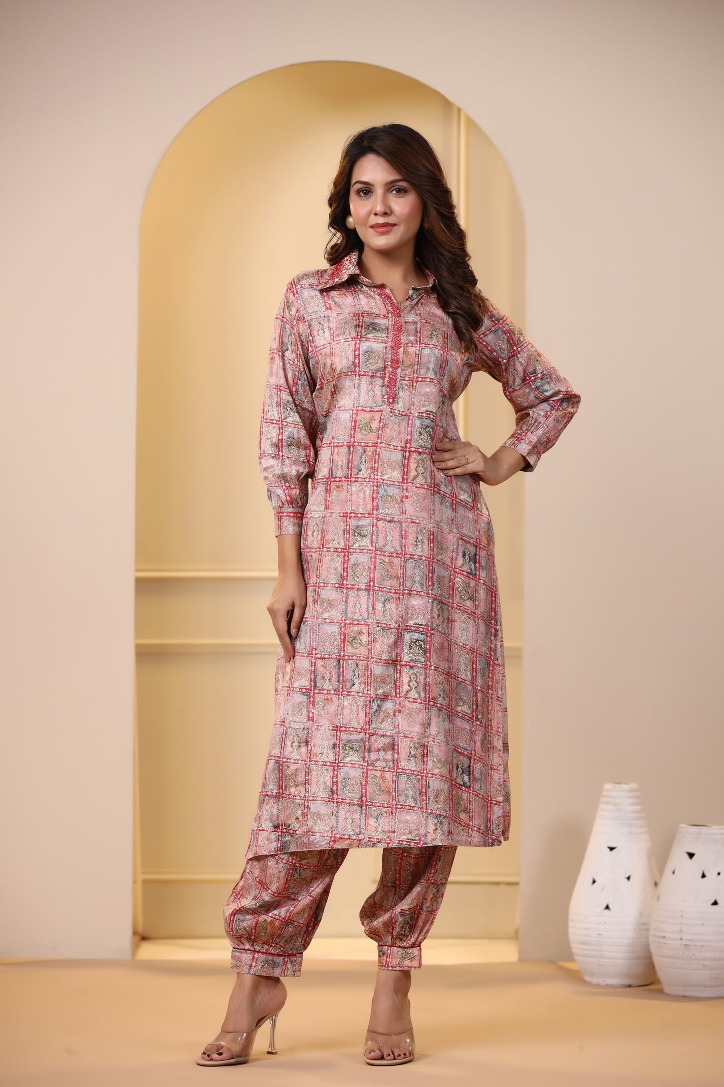 Pink Handwork Printed Co-ord Set
