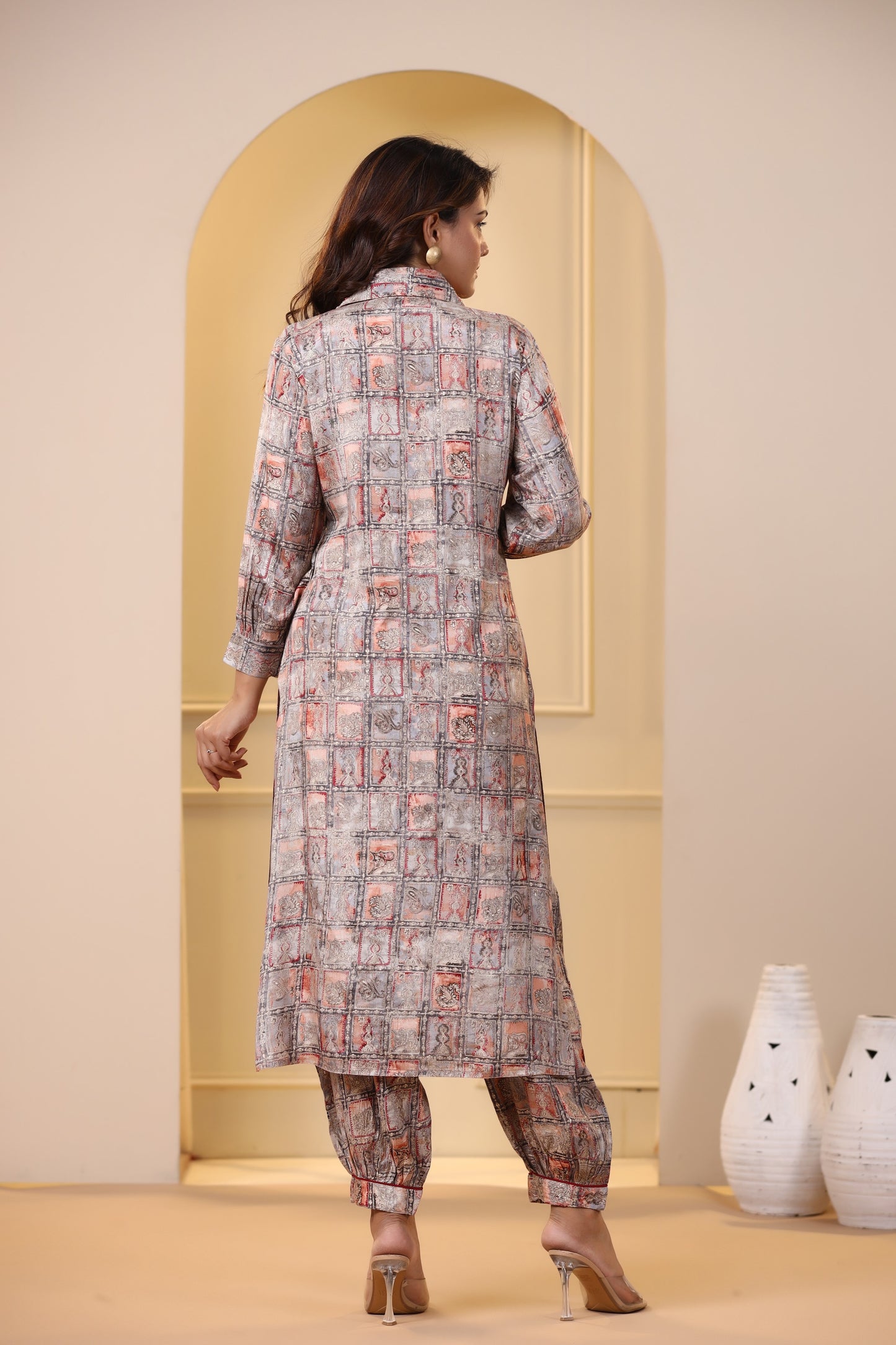 Grey Handwork Printed Co-ord Set