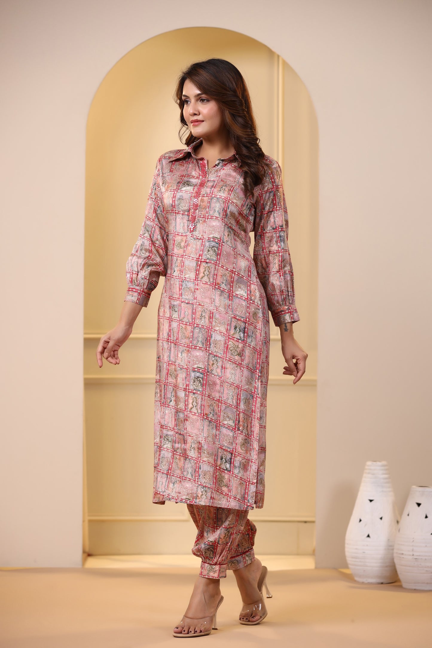 Pink Handwork Printed Co-ord Set
