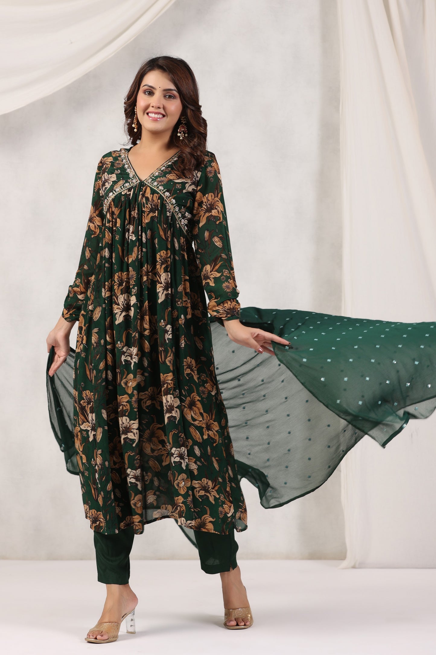 Handworked Alia-Cut Anarkali Kurta Suit Set