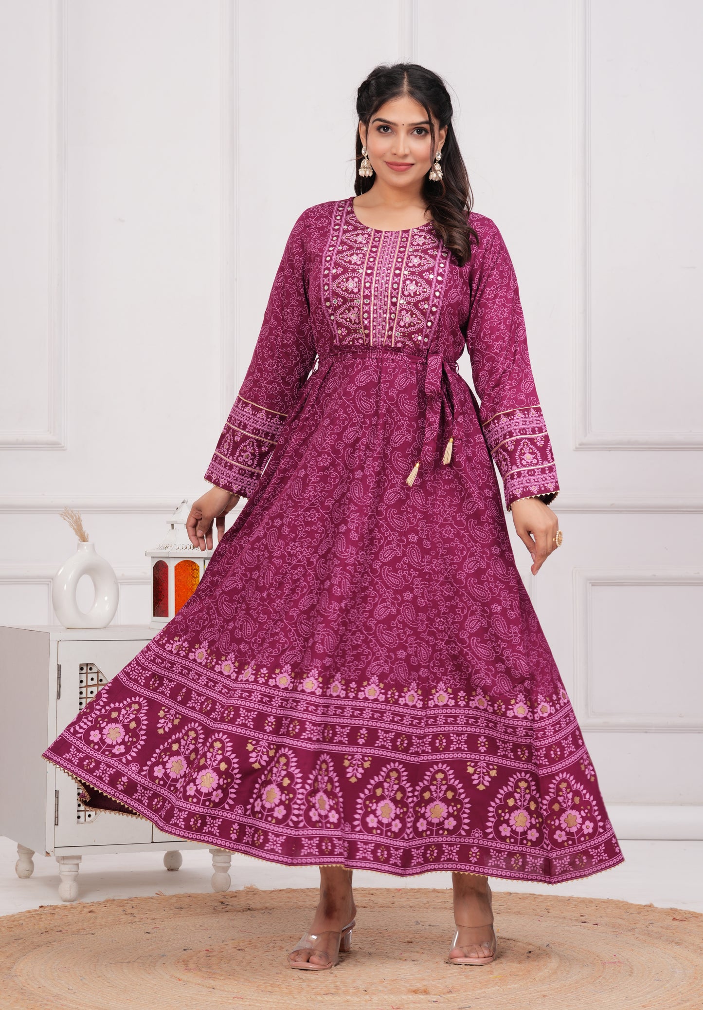 Hibiscus Handwork Flair Gown