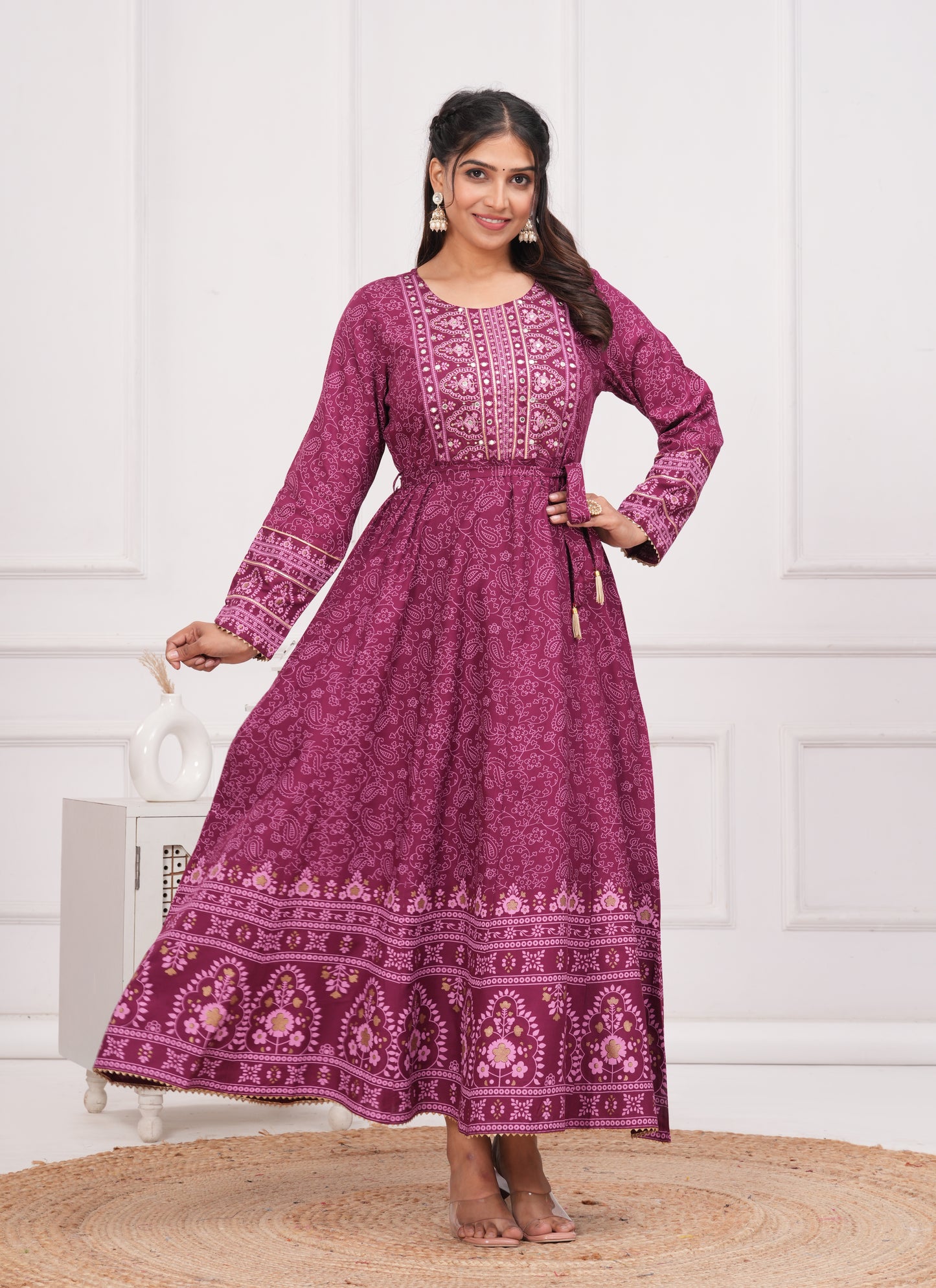 Hibiscus Handwork Flair Gown