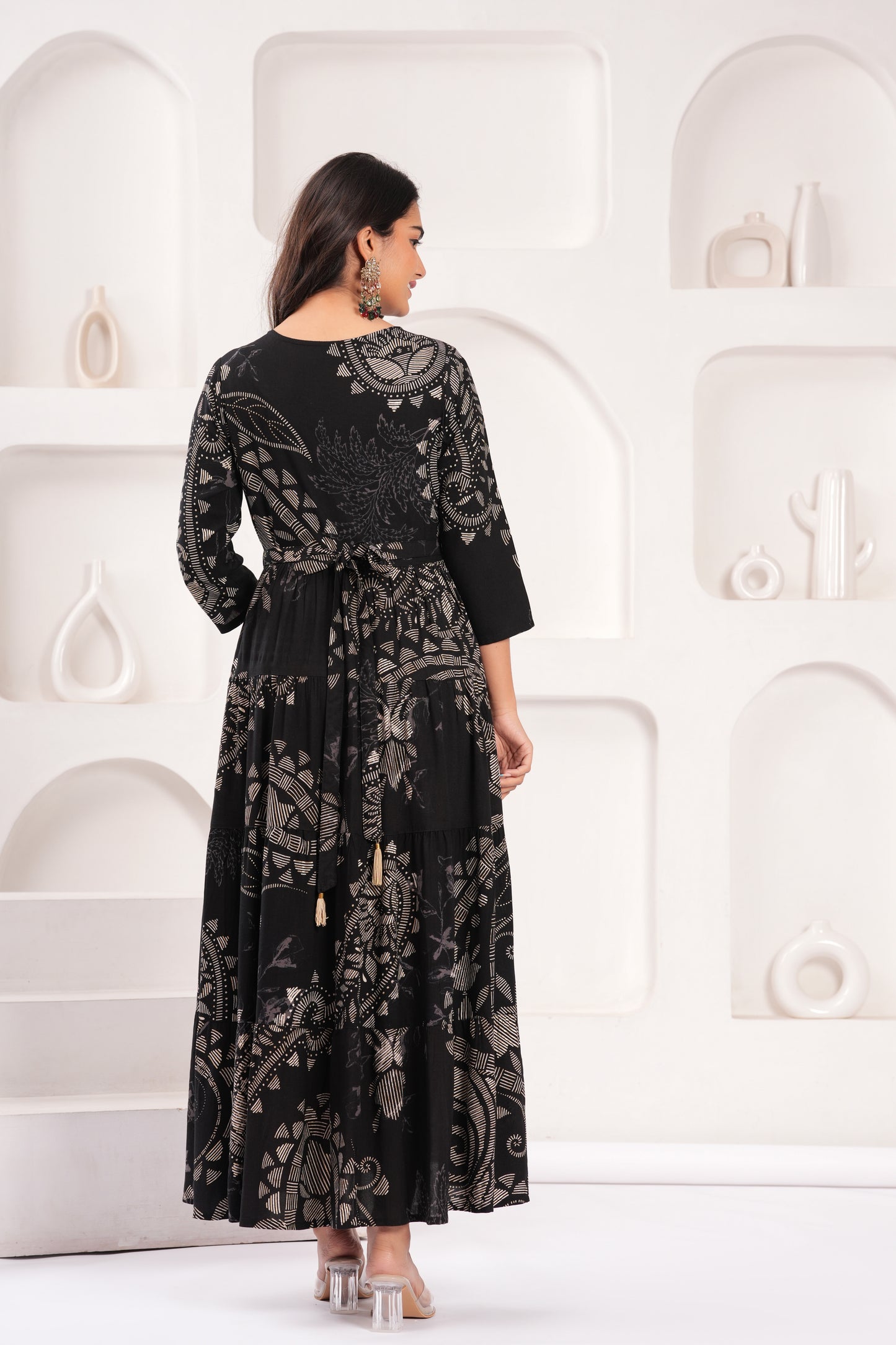Obsidian Black Shahi Buta Handwork Gown