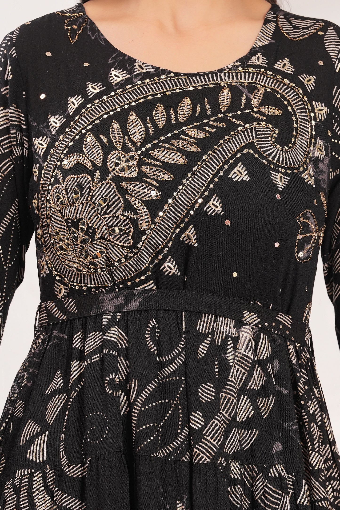 Obsidian Black Shahi Buta Handwork Gown