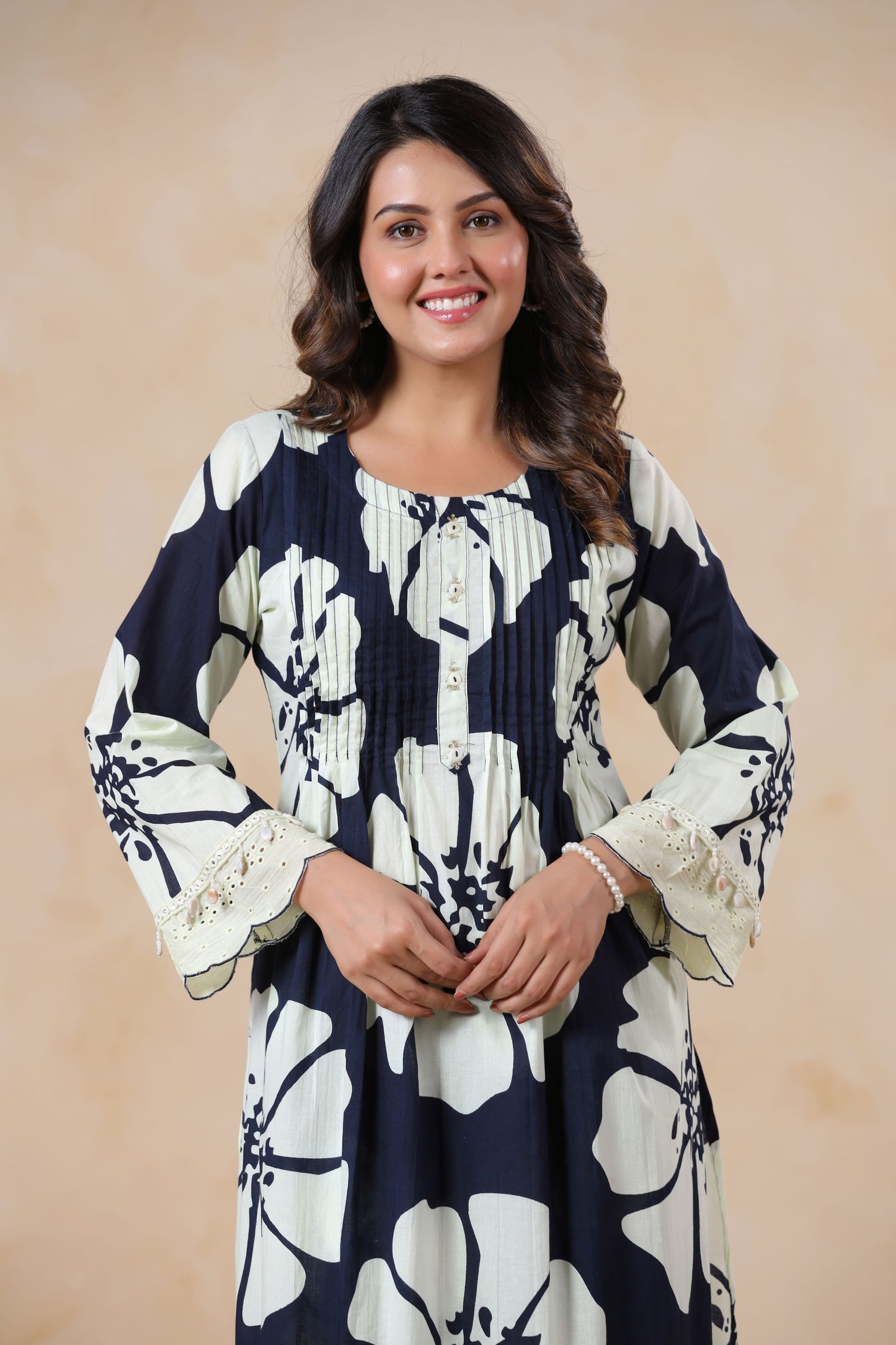 Midnight Blue Pleated Co-ord Set