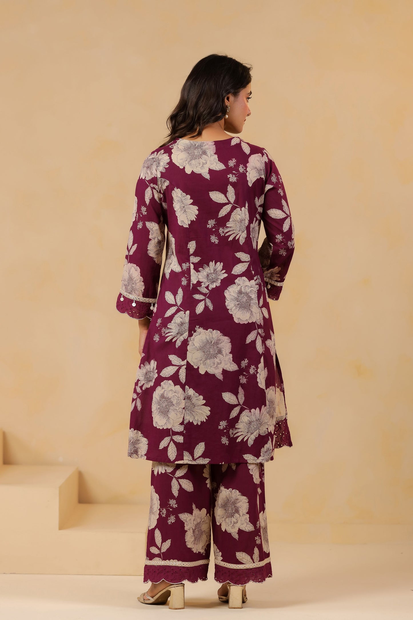 Deep Purple Handwork Co-ord Set