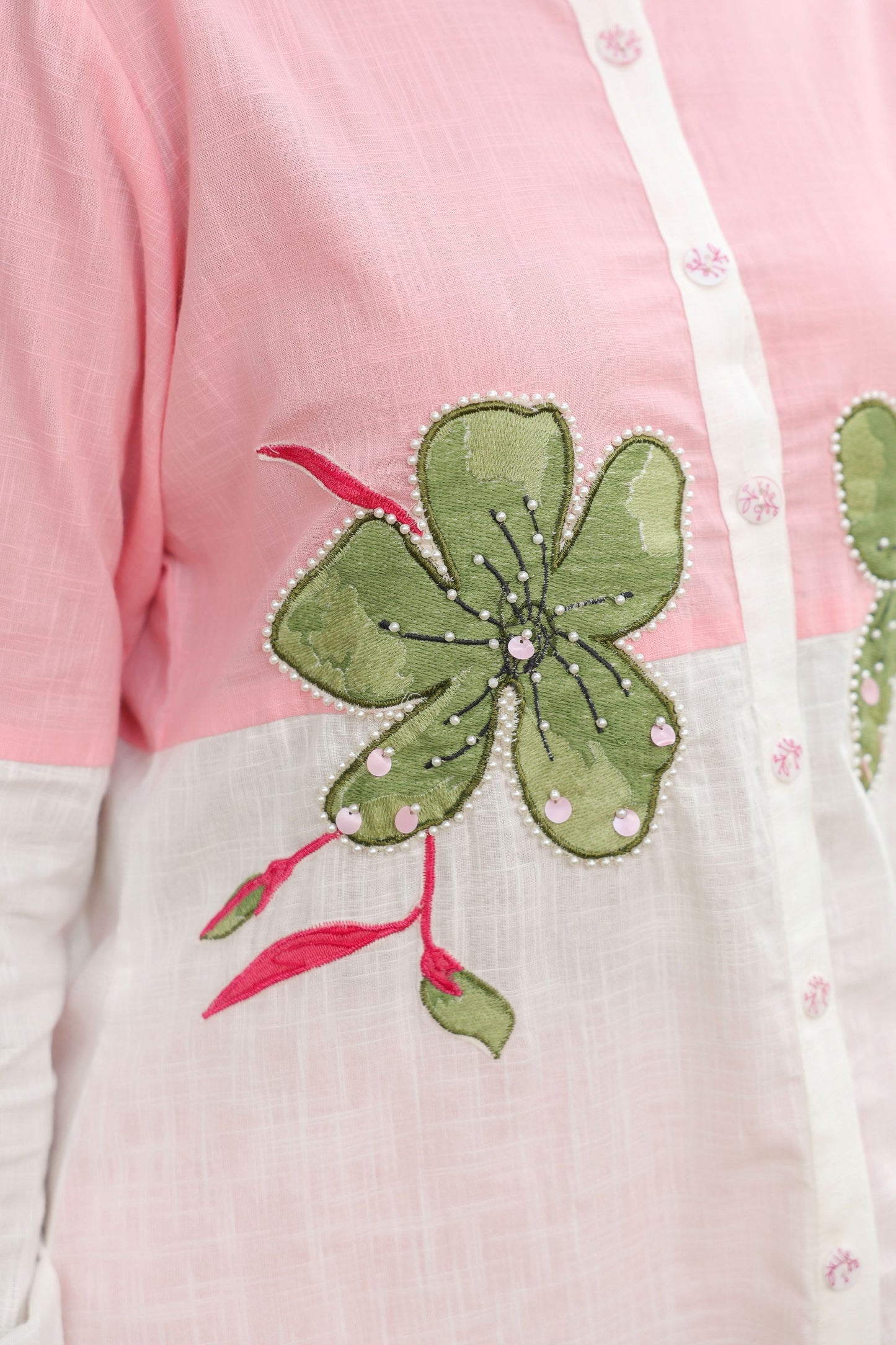 Baby Pink Applique Work Co-ord Set