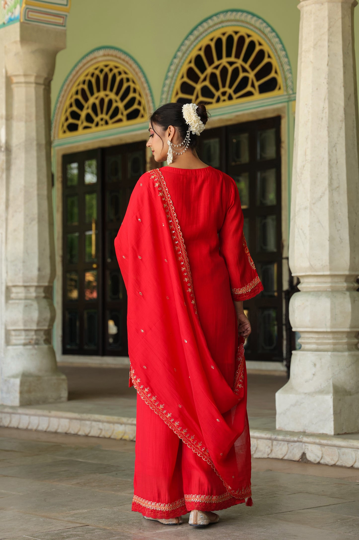 Cranberry Embroidery 3-Pcs Suit Set