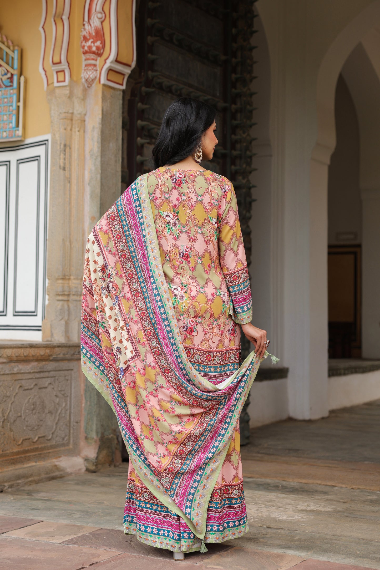 Multi Color A-Line Sharara Suit Set