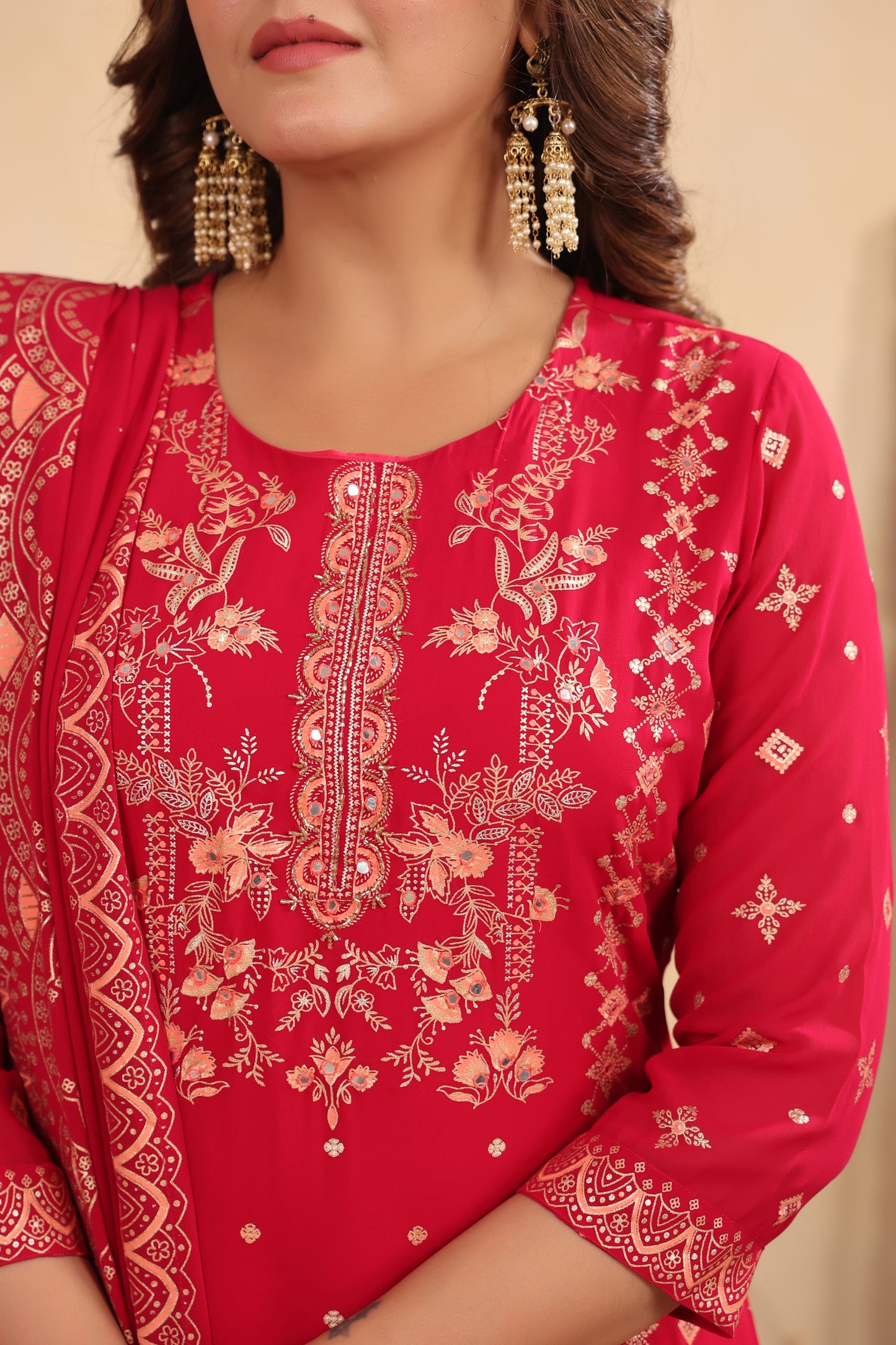 Rani Georgette Handwork 3-Pcs Suit Set