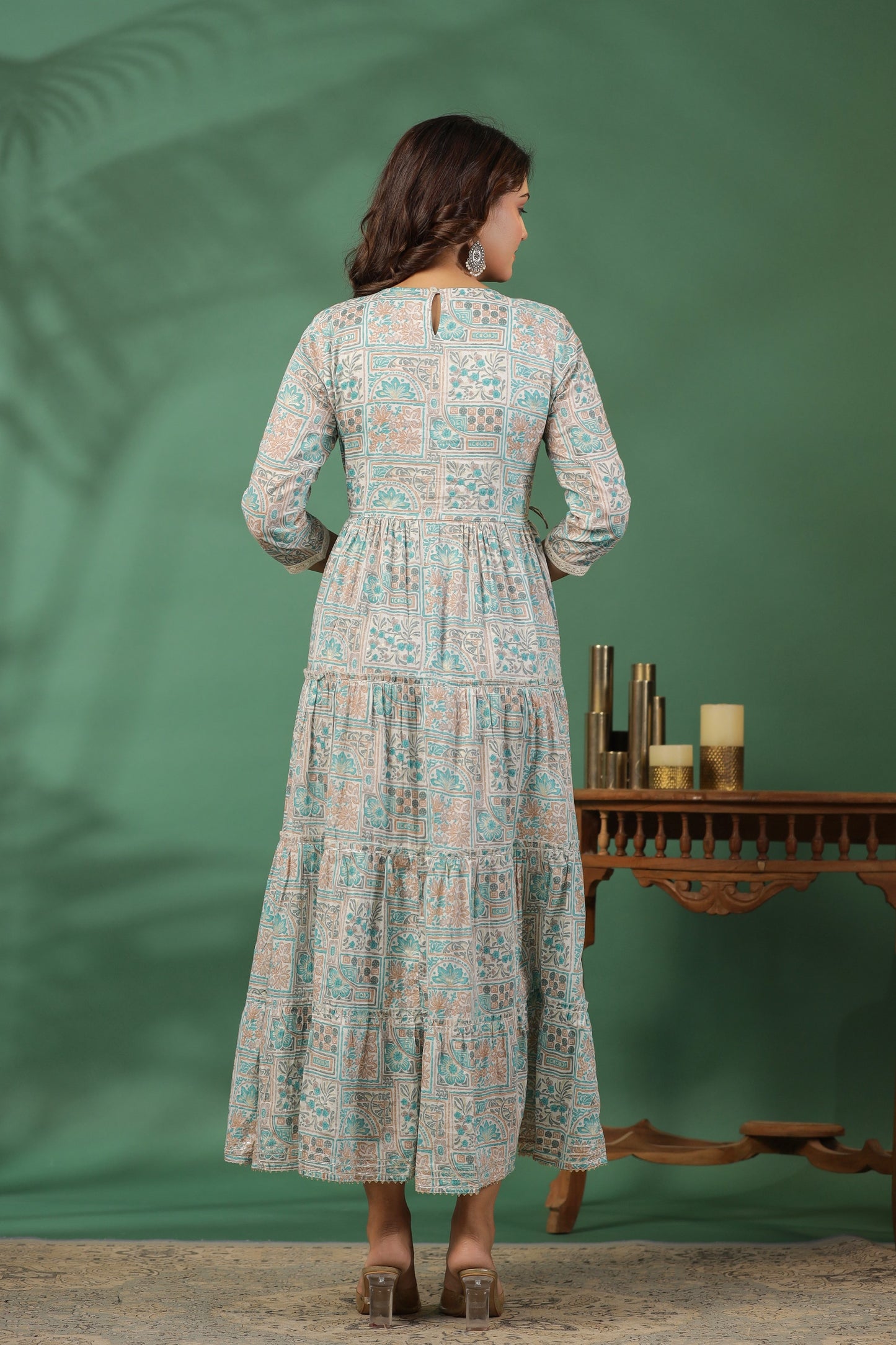 Blue Embroidered and Handworked Anarkali Flair Gown