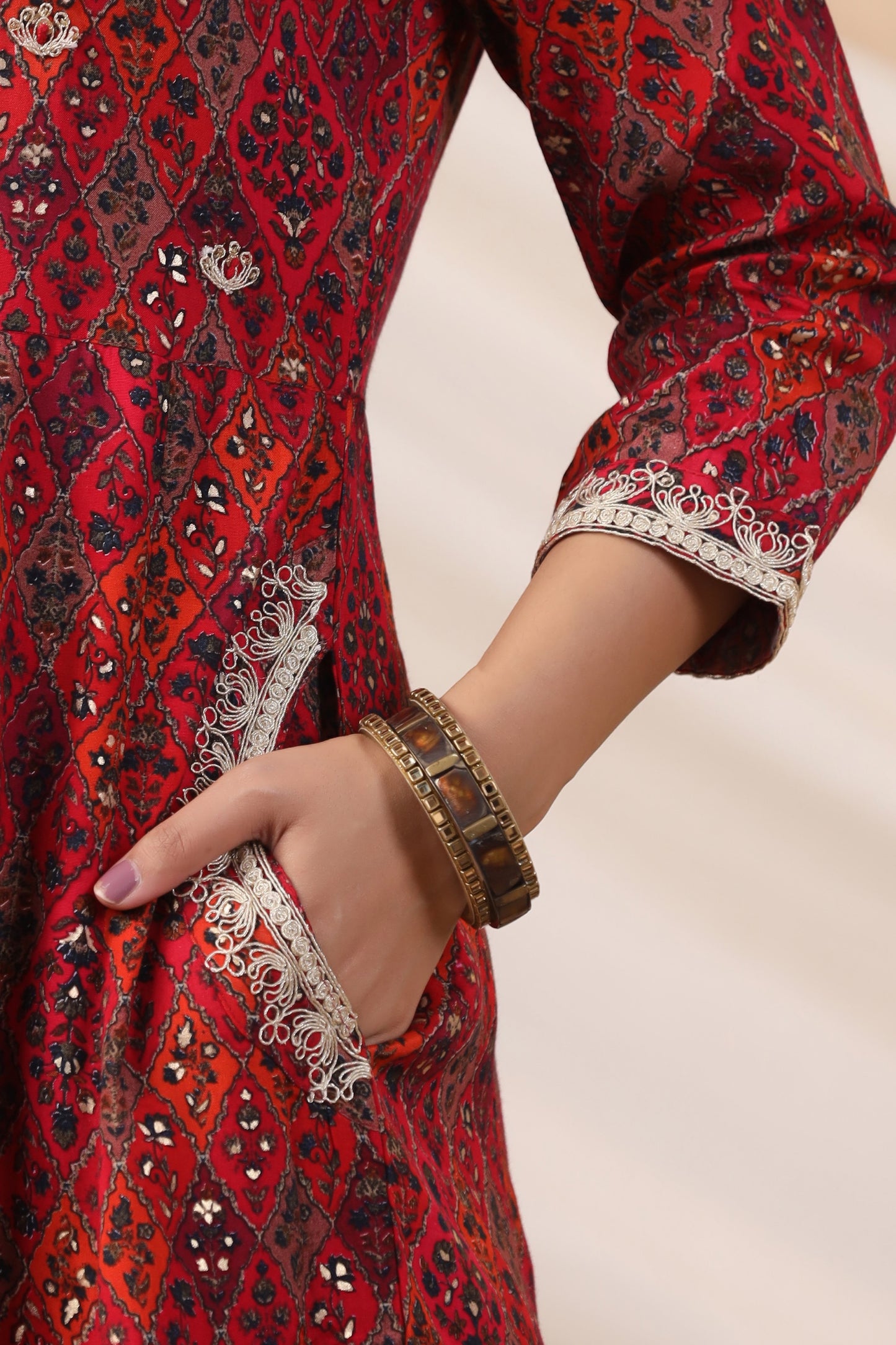 Maroon Anarkali Suit Set