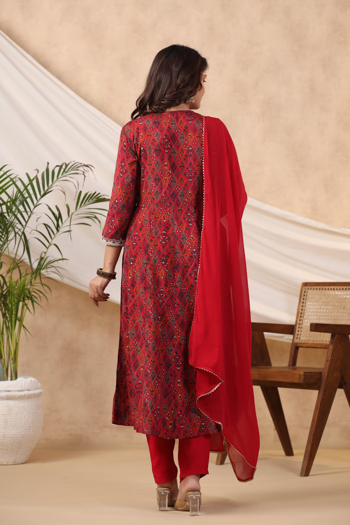 Maroon Anarkali Suit Set