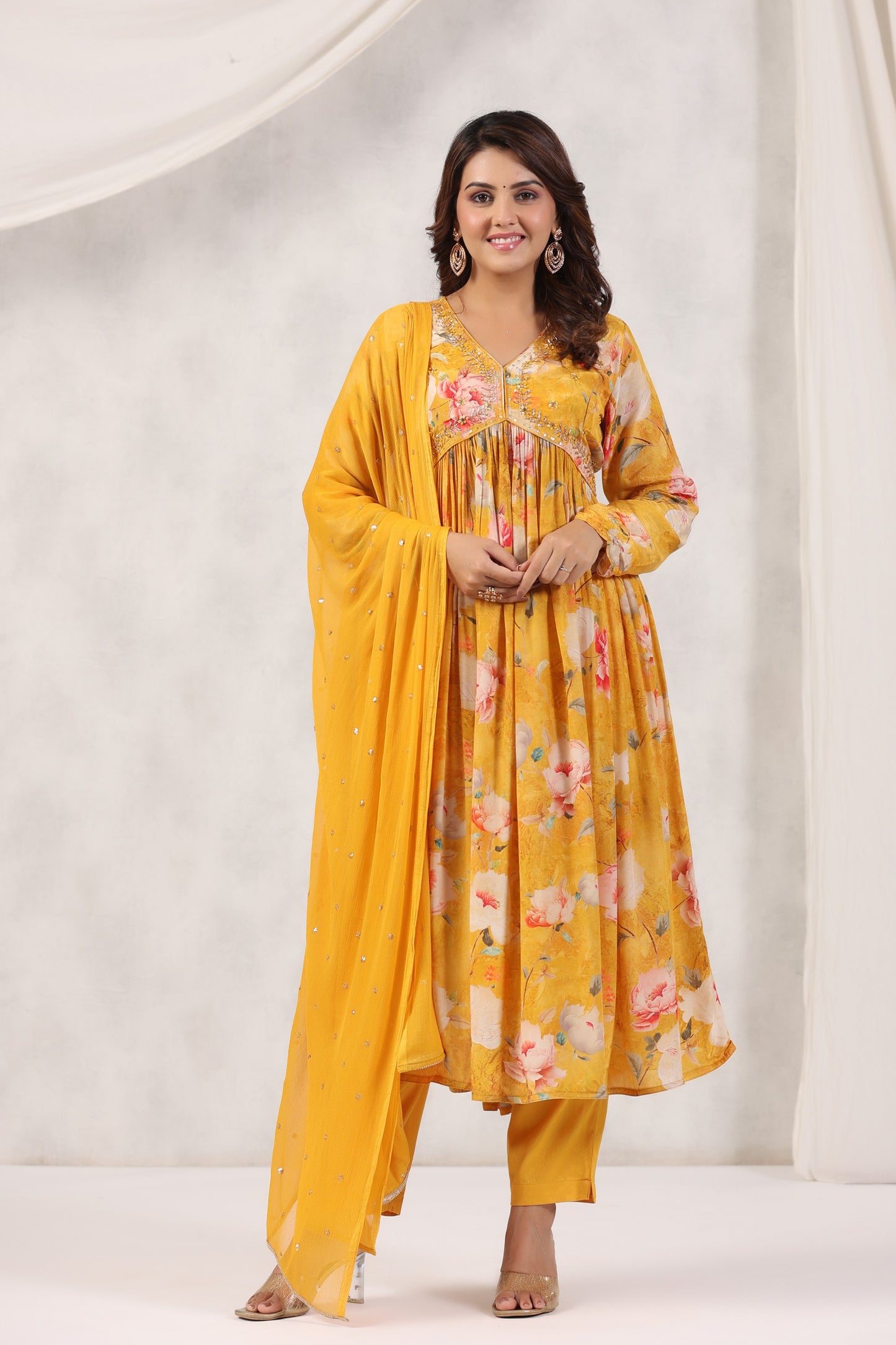 Handworked Alia-Cut Anarkali Kurta Suit Set