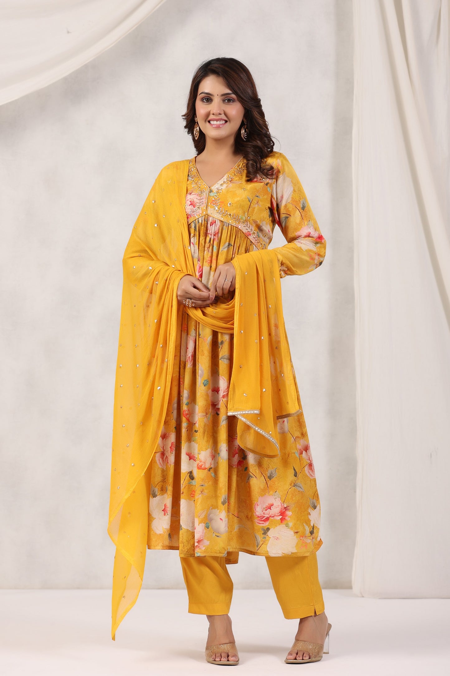 Handworked Alia-Cut Anarkali Kurta Suit Set