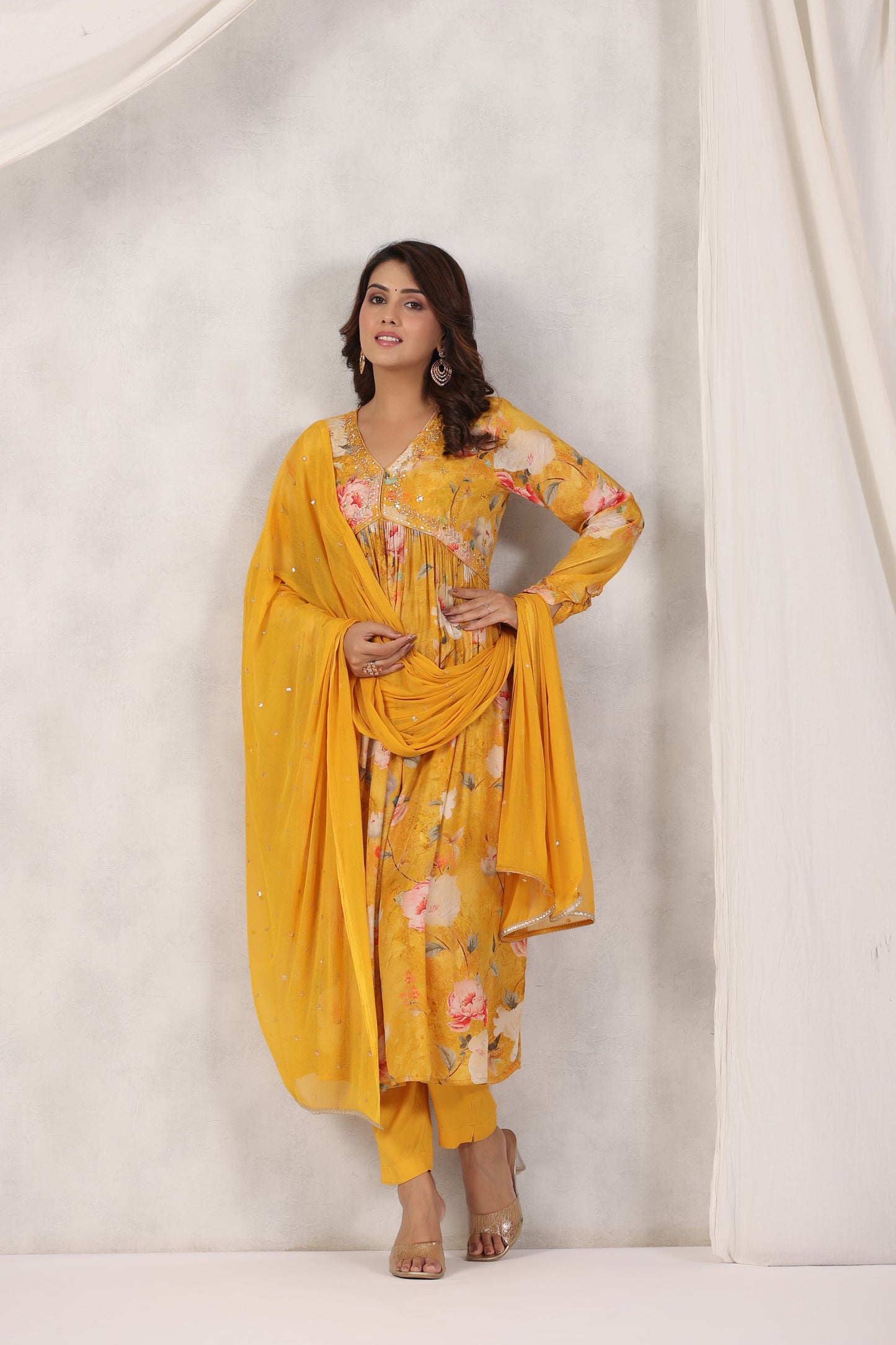 Handworked Alia-Cut Anarkali Kurta Suit Set