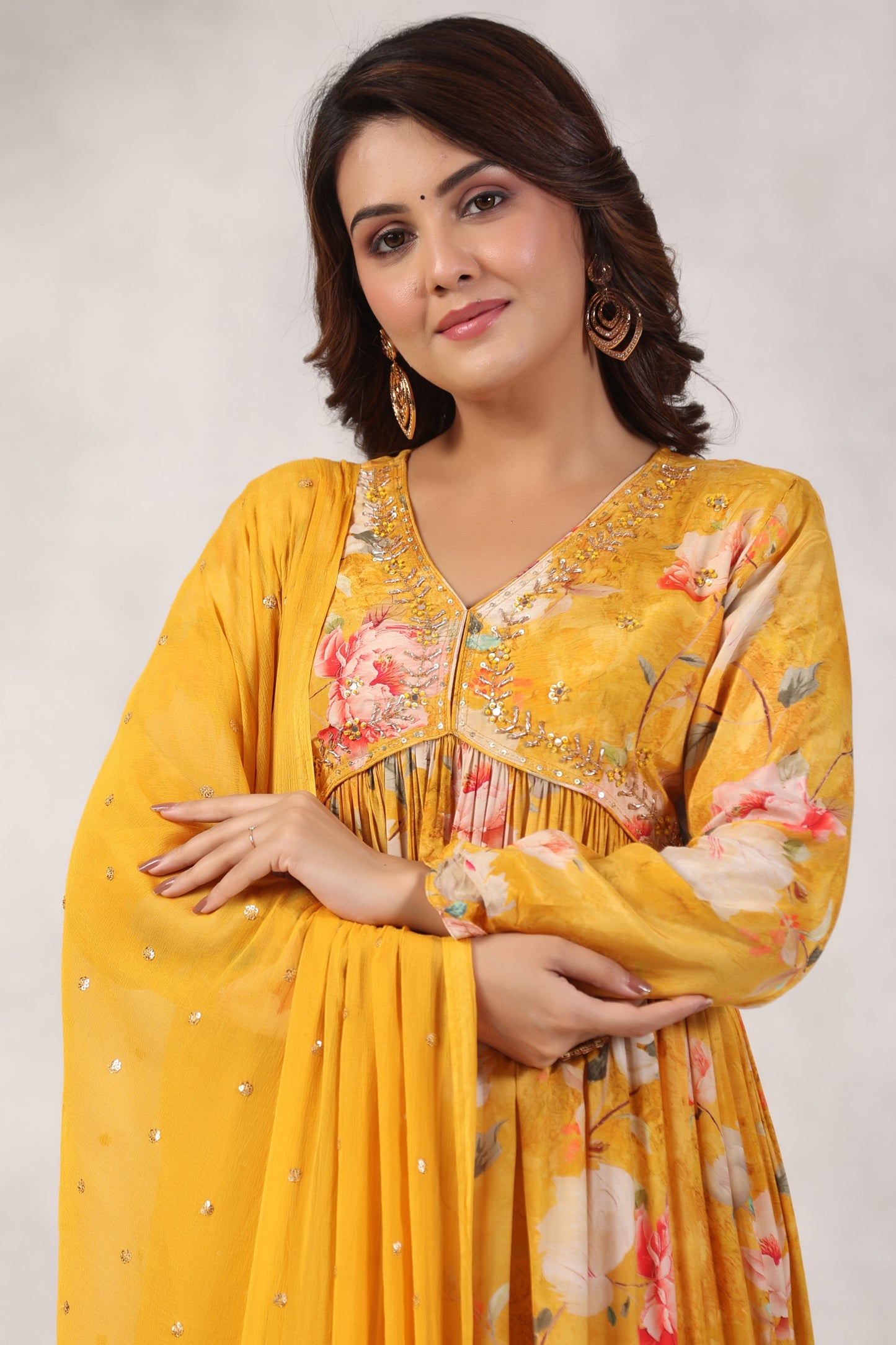 Handworked Alia-Cut Anarkali Kurta Suit Set