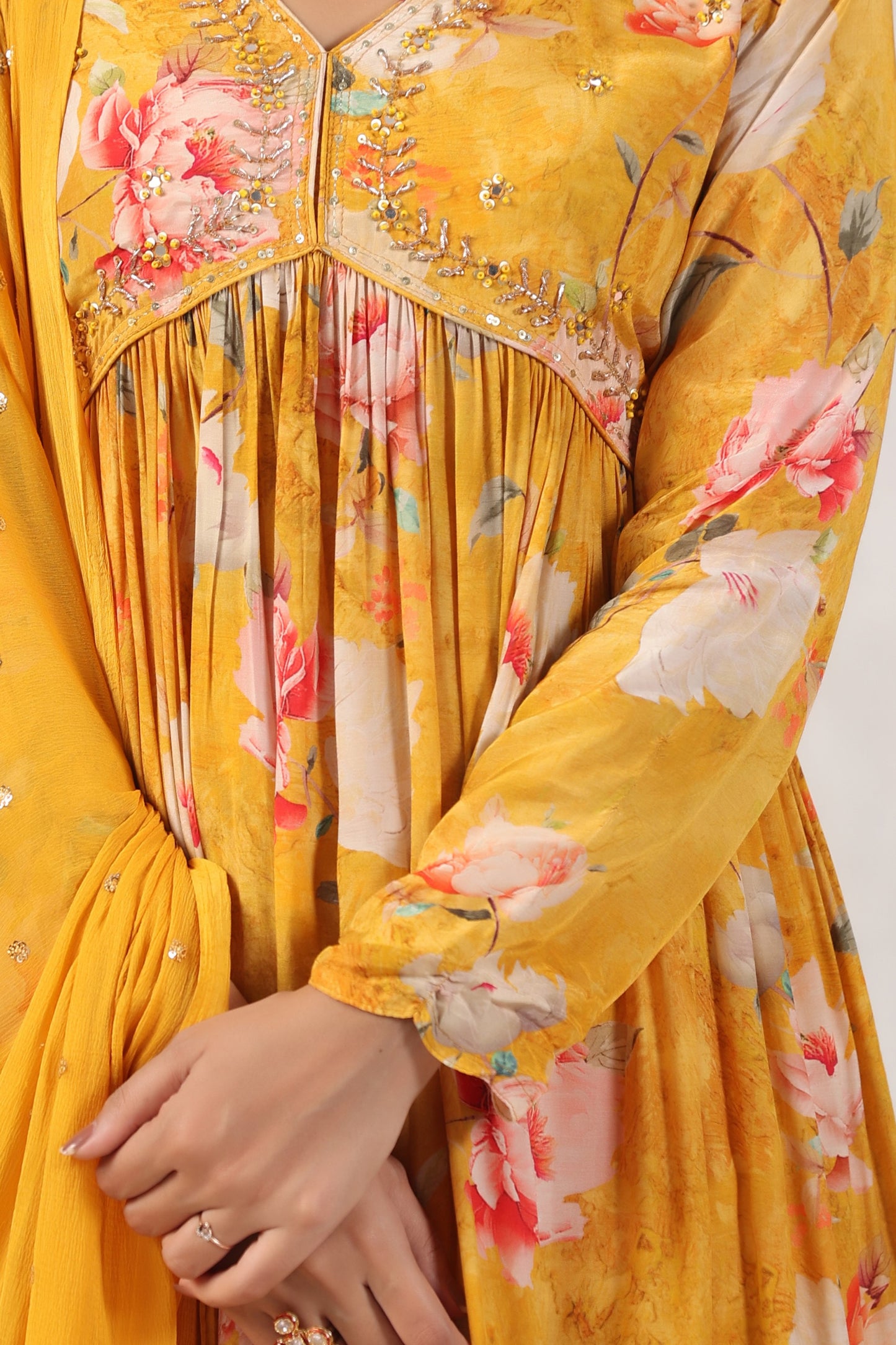 Handworked Alia-Cut Anarkali Kurta Suit Set