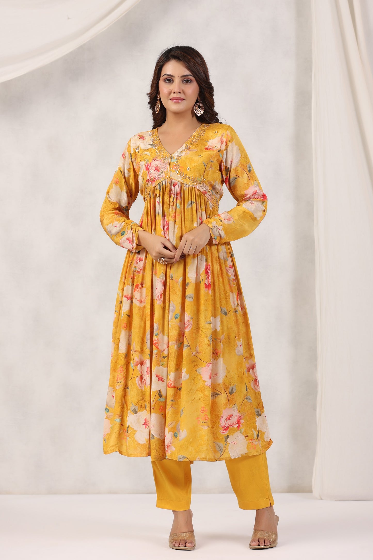 Handworked Alia-Cut Anarkali Kurta Suit Set