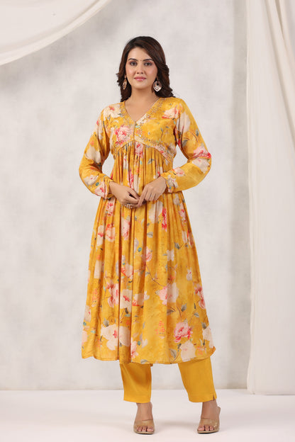 Handworked Alia-Cut Anarkali Kurta Suit Set
