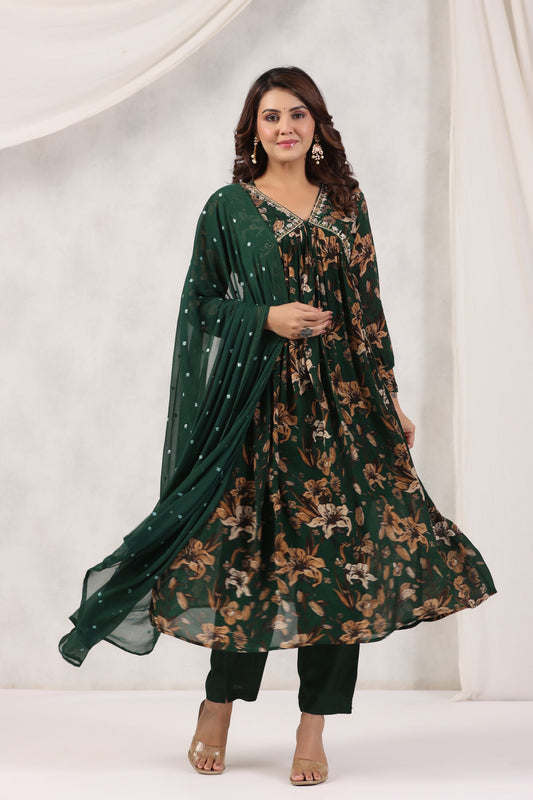Handworked Alia-Cut Anarkali Kurta Suit Set
