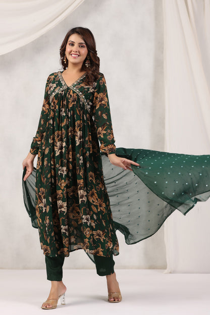 Handworked Alia-Cut Anarkali Kurta Suit Set