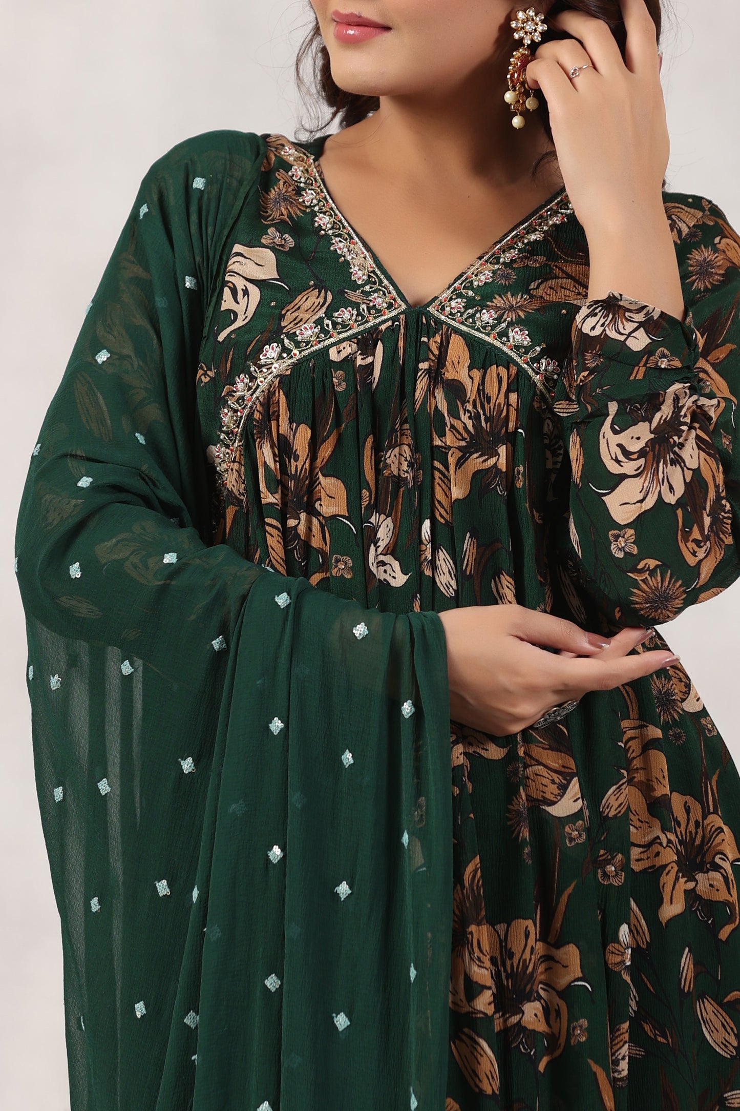 Handworked Alia-Cut Anarkali Kurta Suit Set