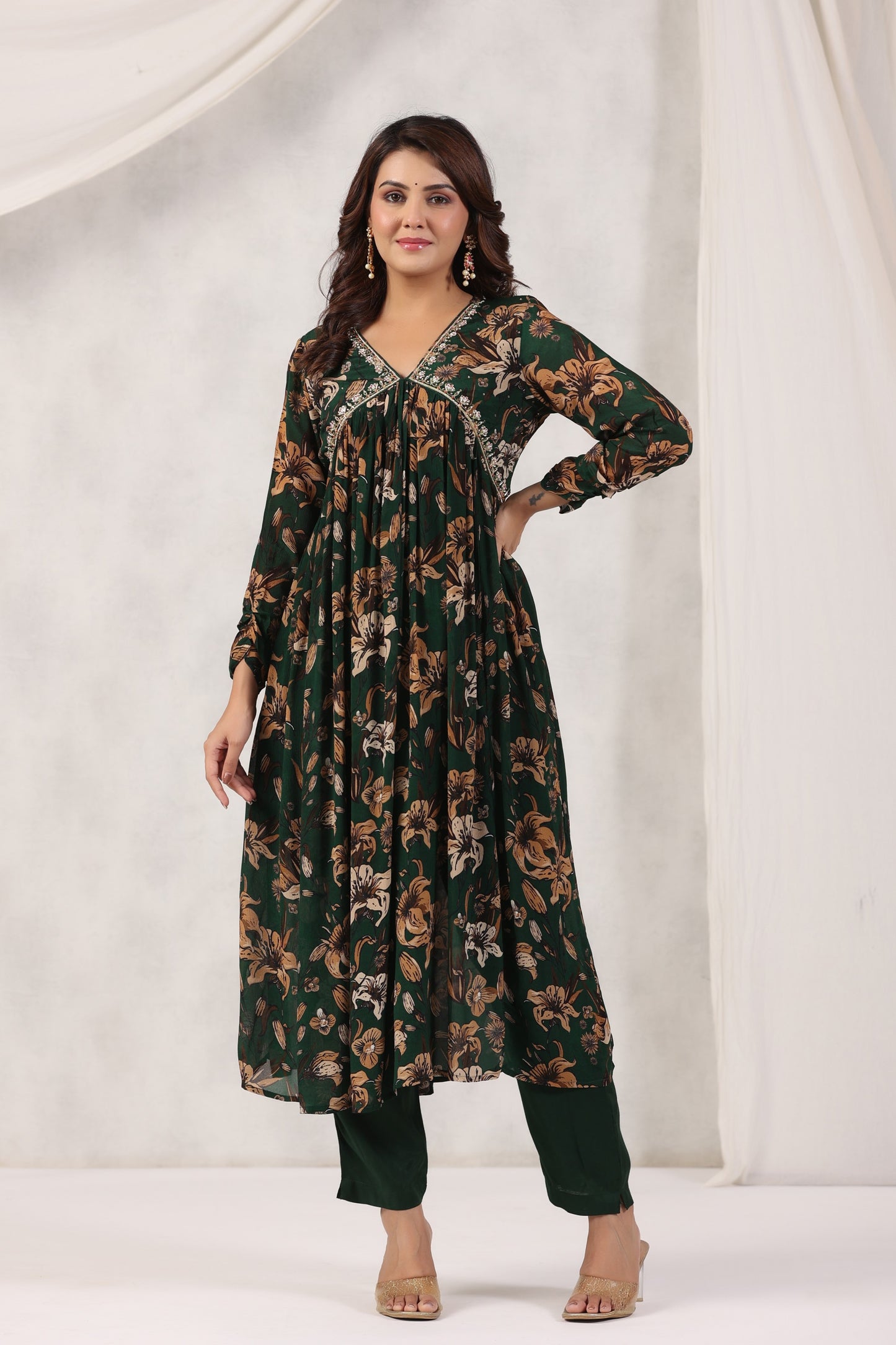 Handworked Alia-Cut Anarkali Kurta Suit Set