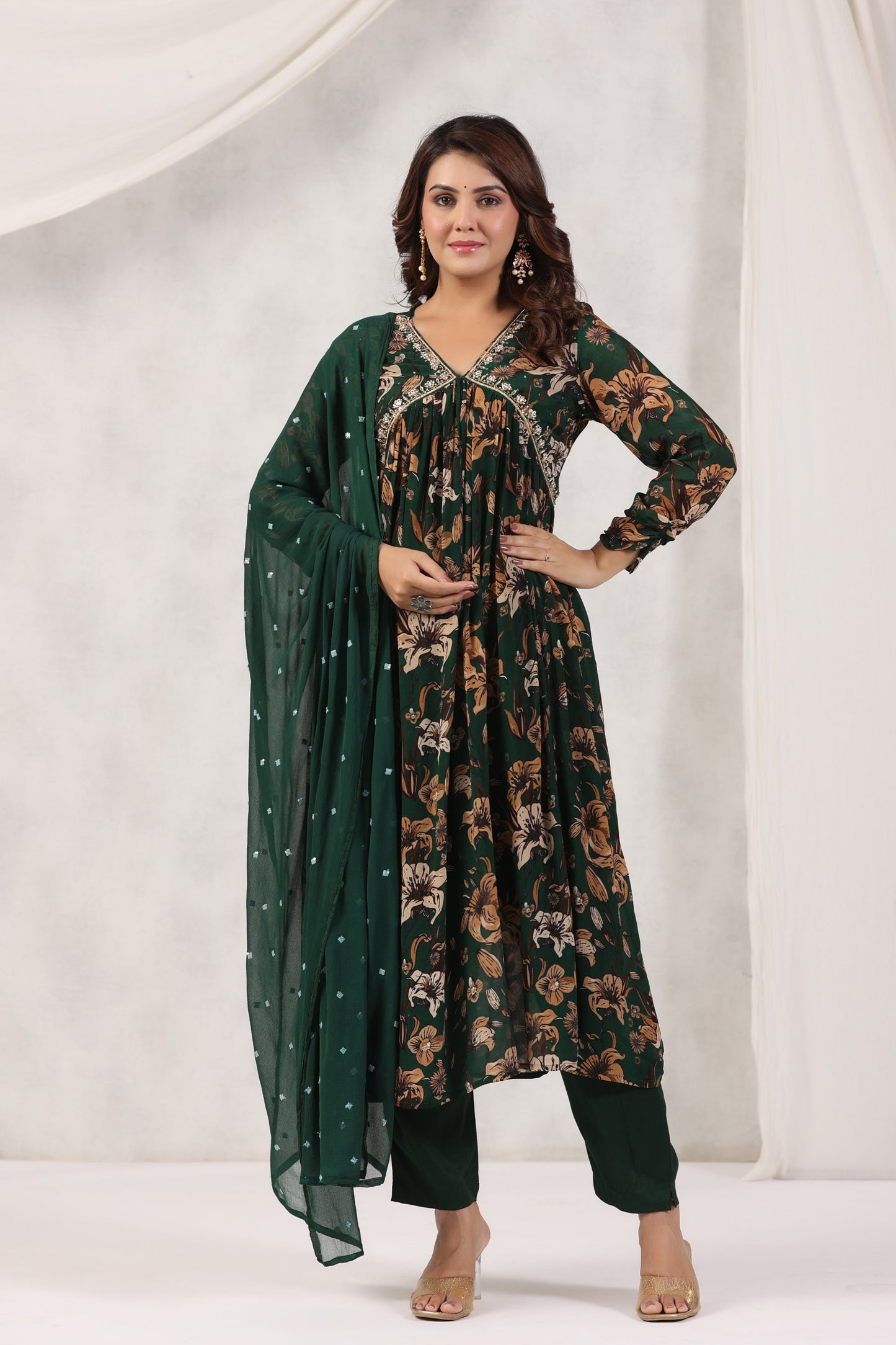 Handworked Alia-Cut Anarkali Kurta Suit Set