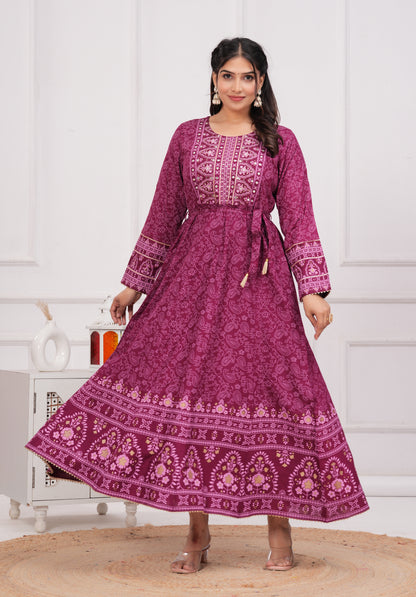 Hibiscus Handwork Flair Gown