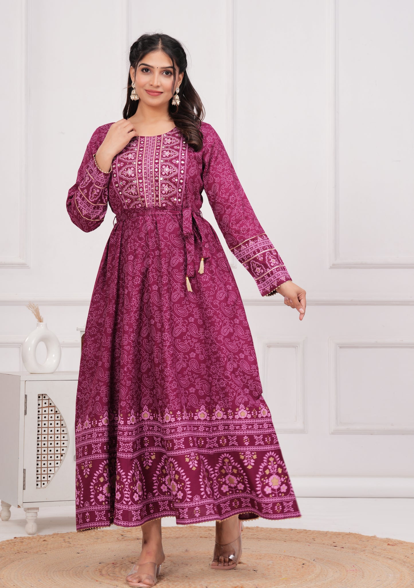 Hibiscus Handwork Flair Gown