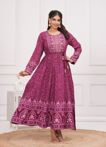 Hibiscus Handwork Flair Gown