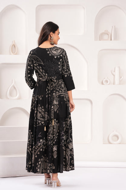 Obsidian Black Shahi Buta Handwork Gown