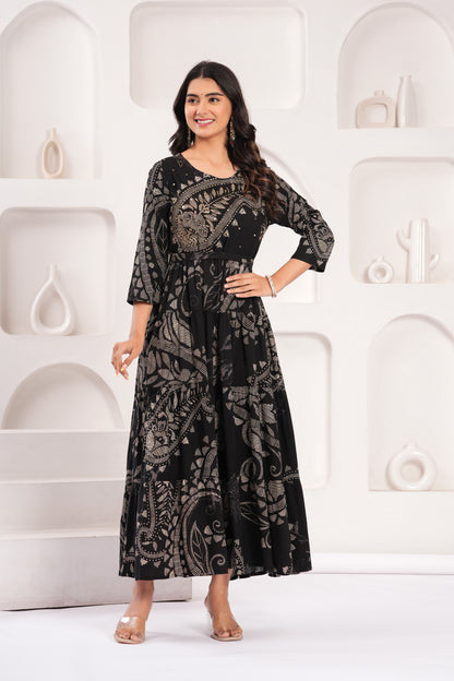 Obsidian Black Shahi Buta Handwork Gown