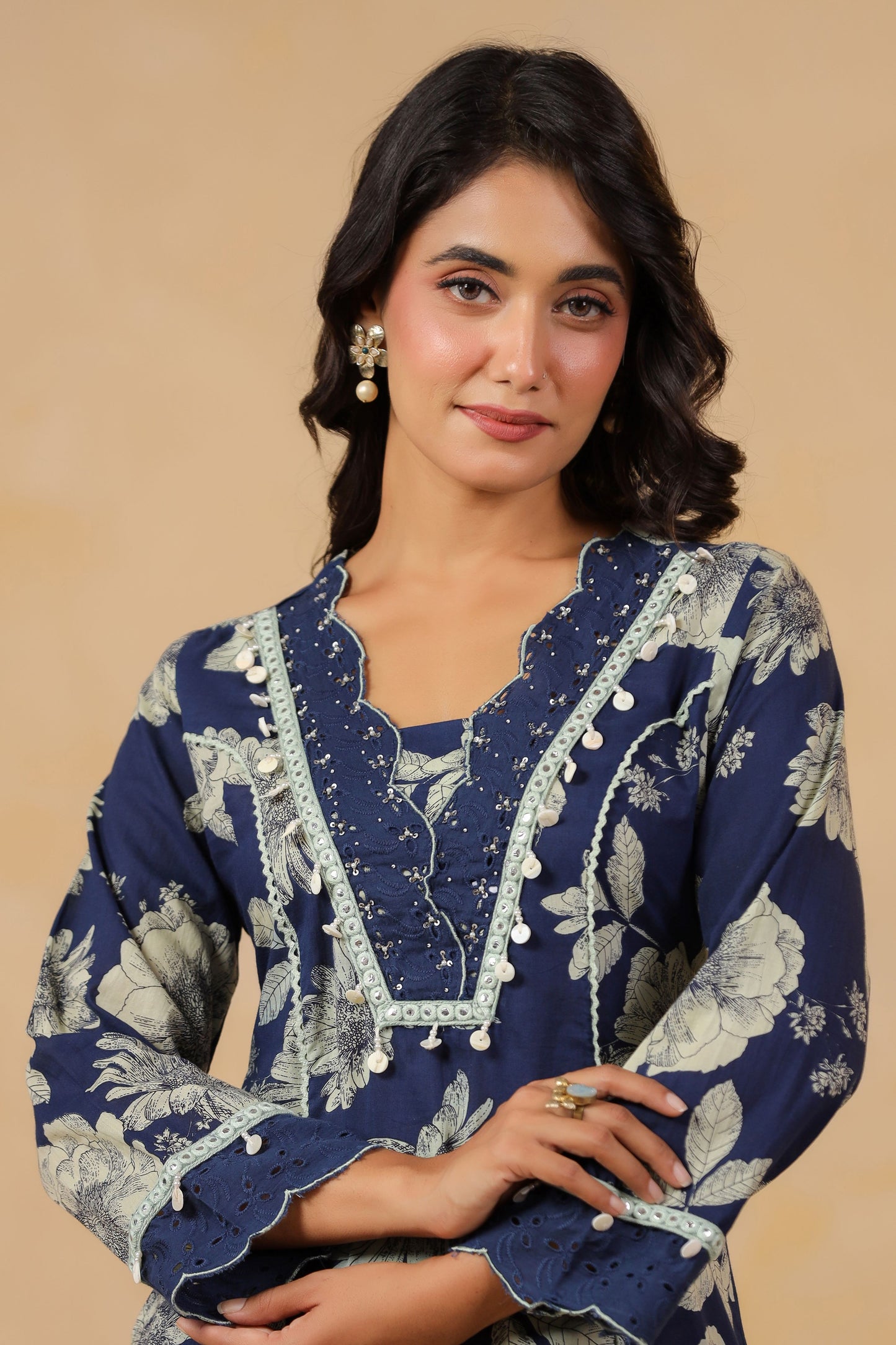 Deep Blue Handwork Co-ord Set