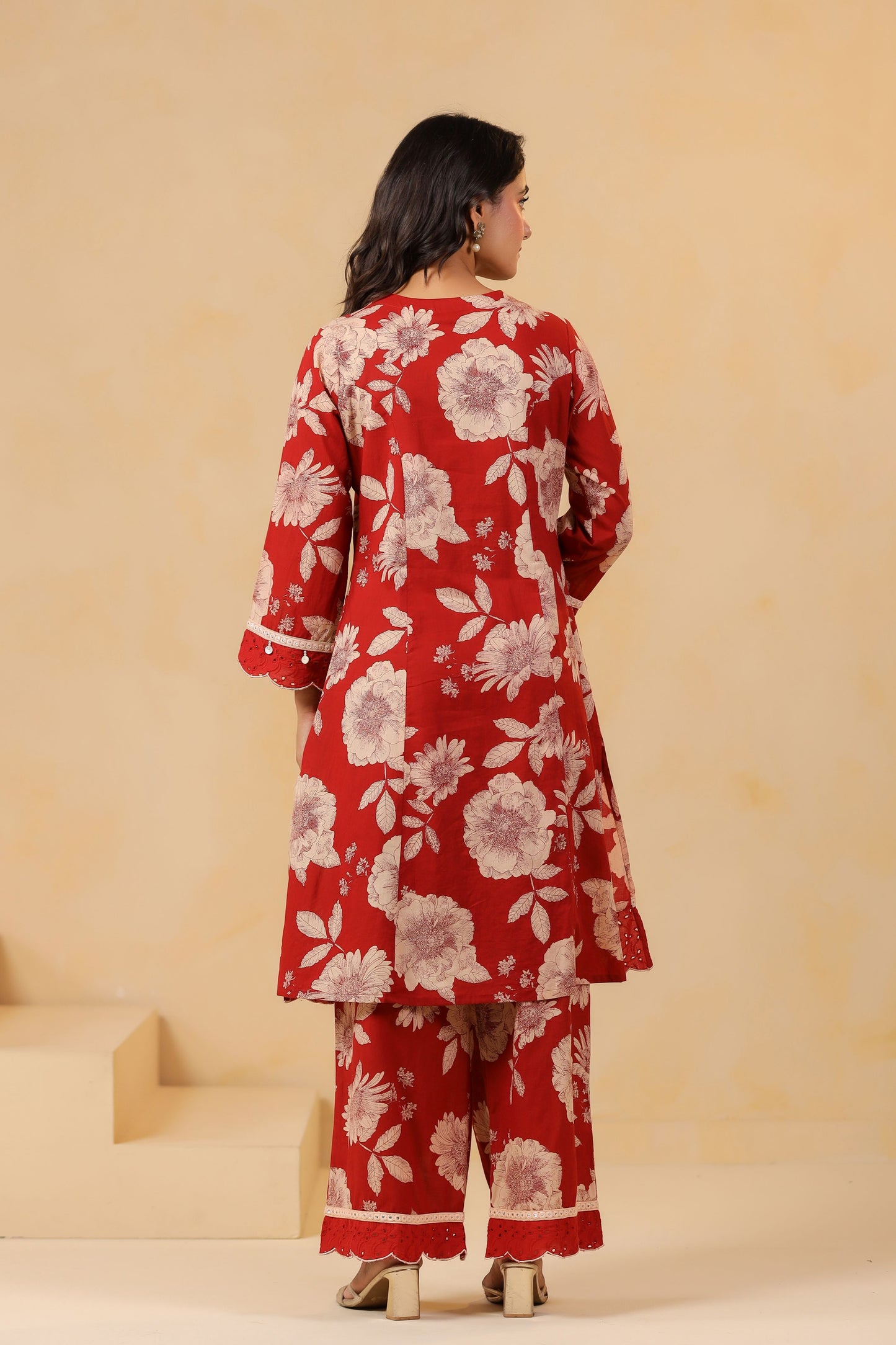 Garnet Red Handwork Co-ord Set