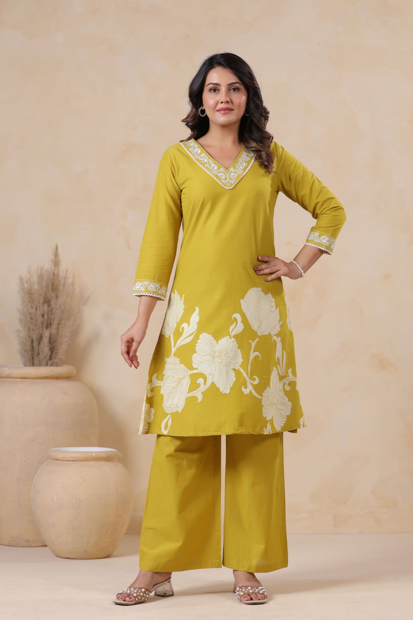 Fusion Green Floral Printed Co-ord Set