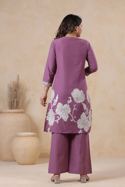 Twilight Lavender Floral Printed Co-ord Set