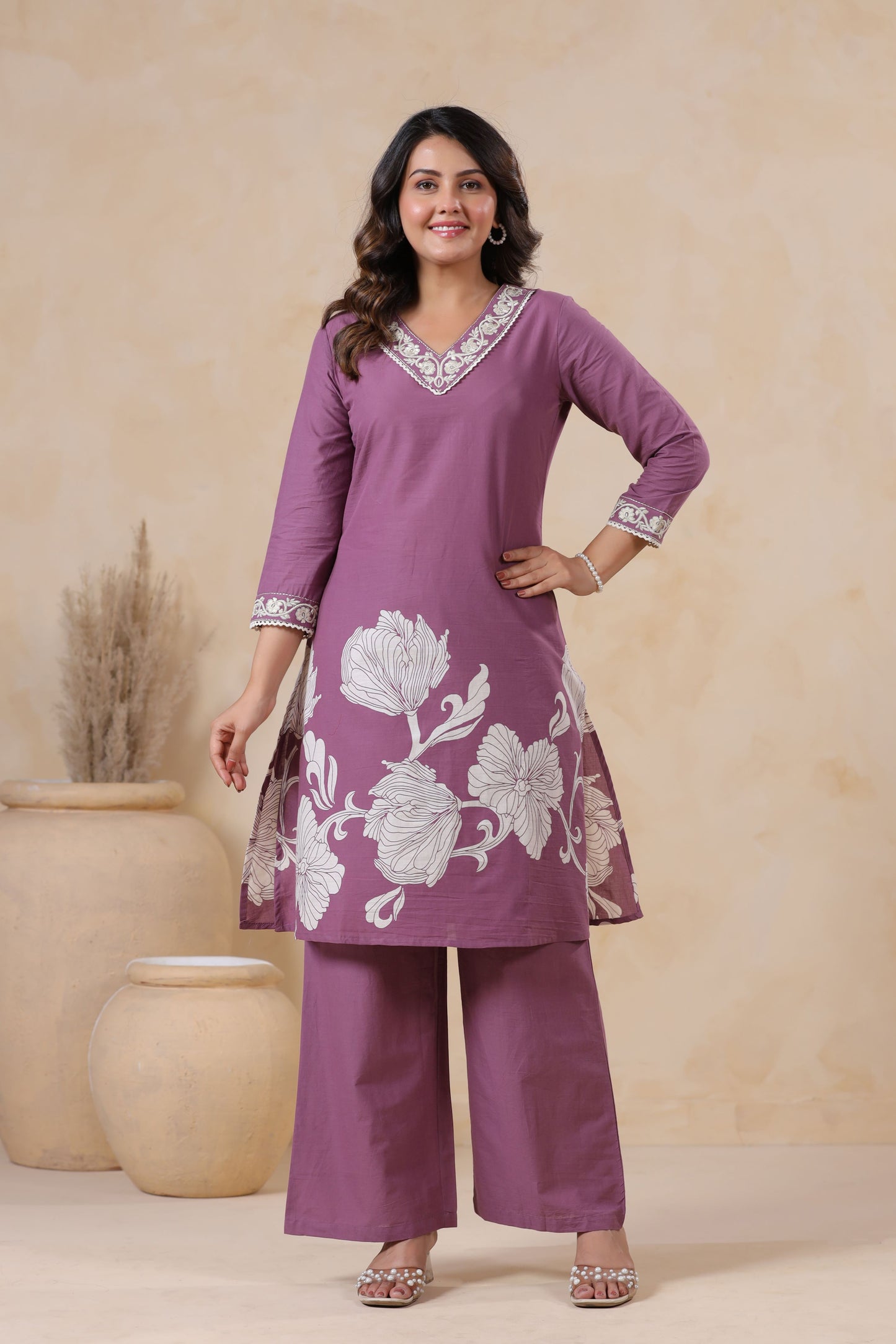 Twilight Lavender Floral Printed Co-ord Set