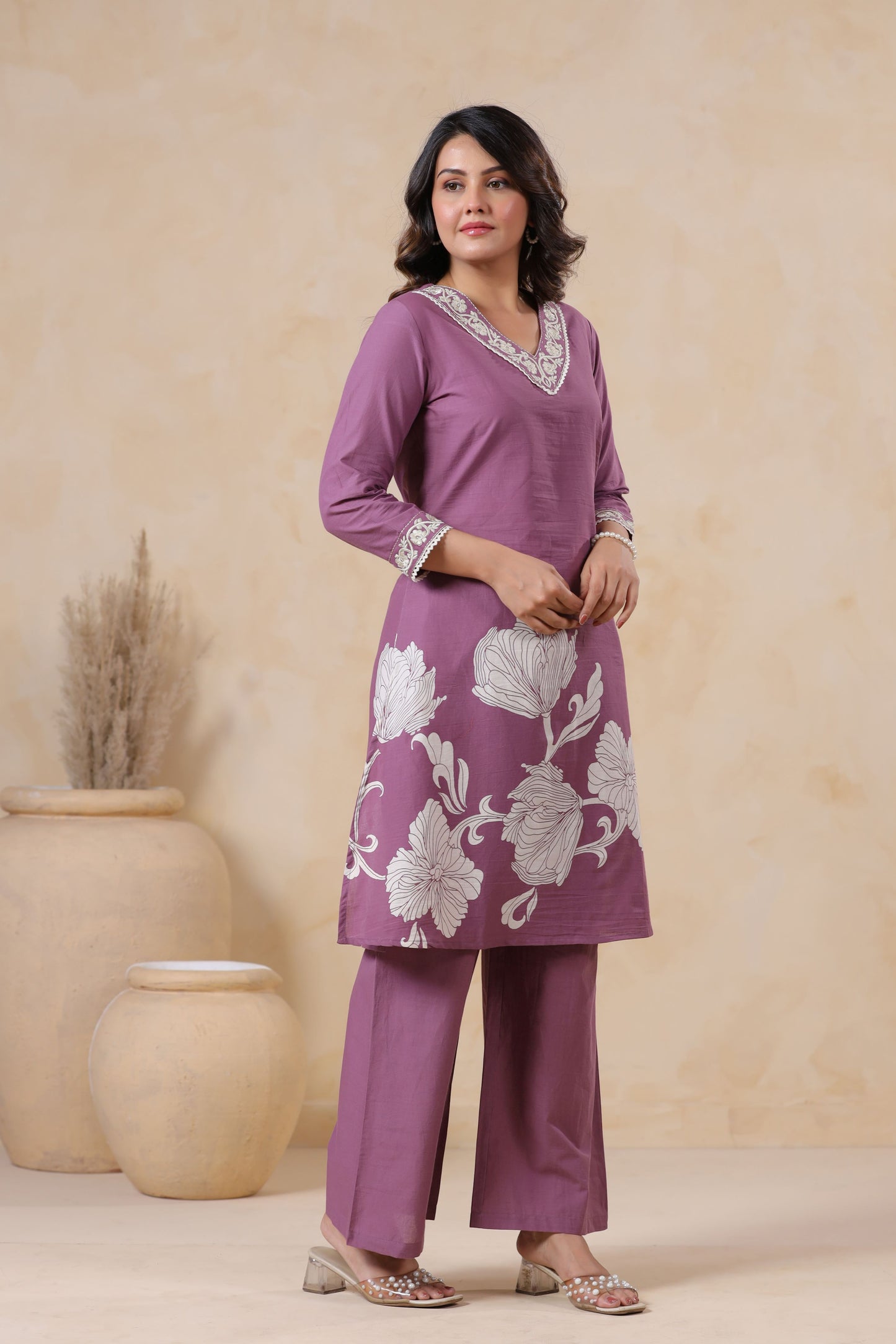 Twilight Lavender Floral Printed Co-ord Set