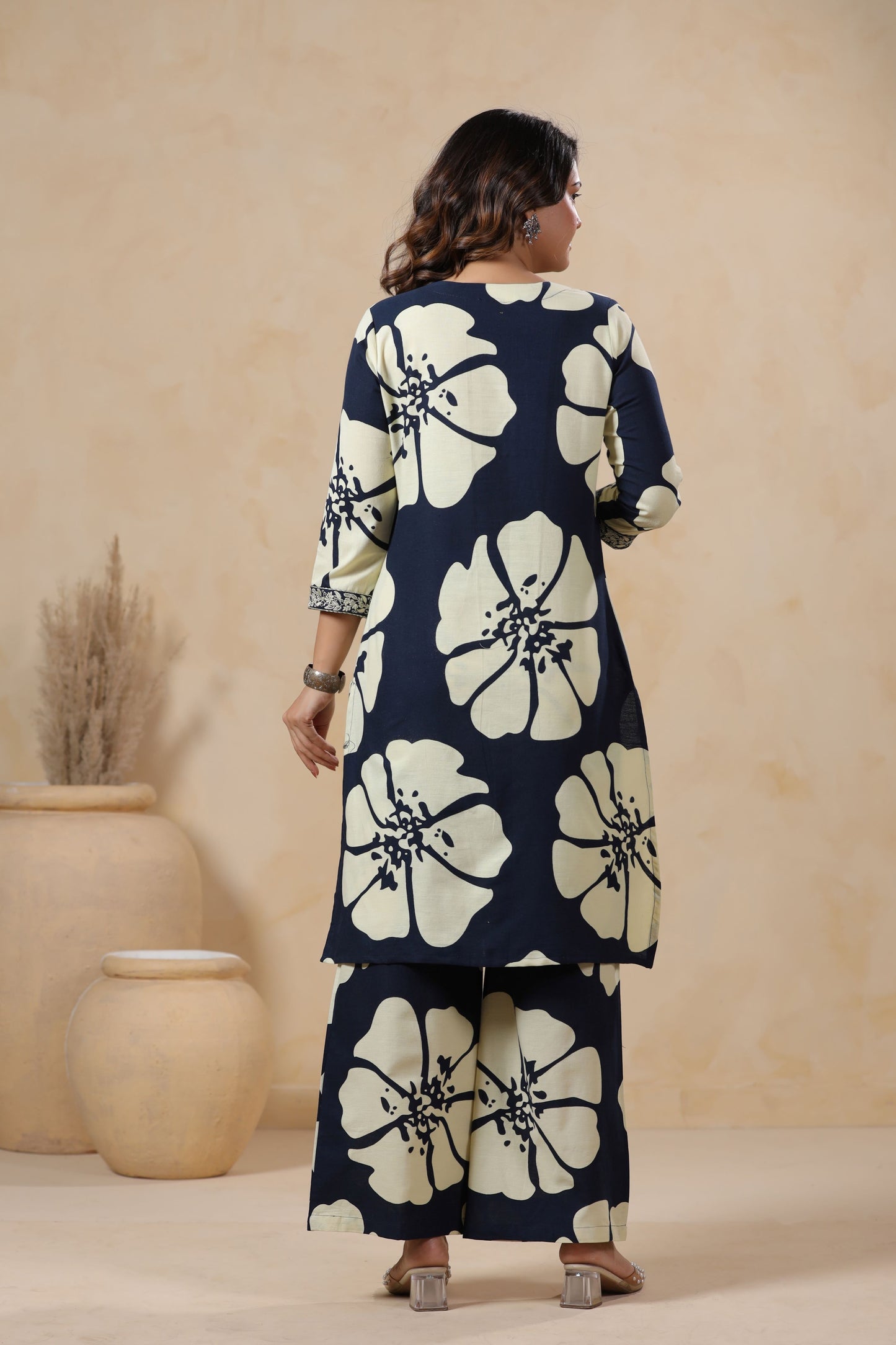 Peacock Blue Floral Printed Co-ord Set