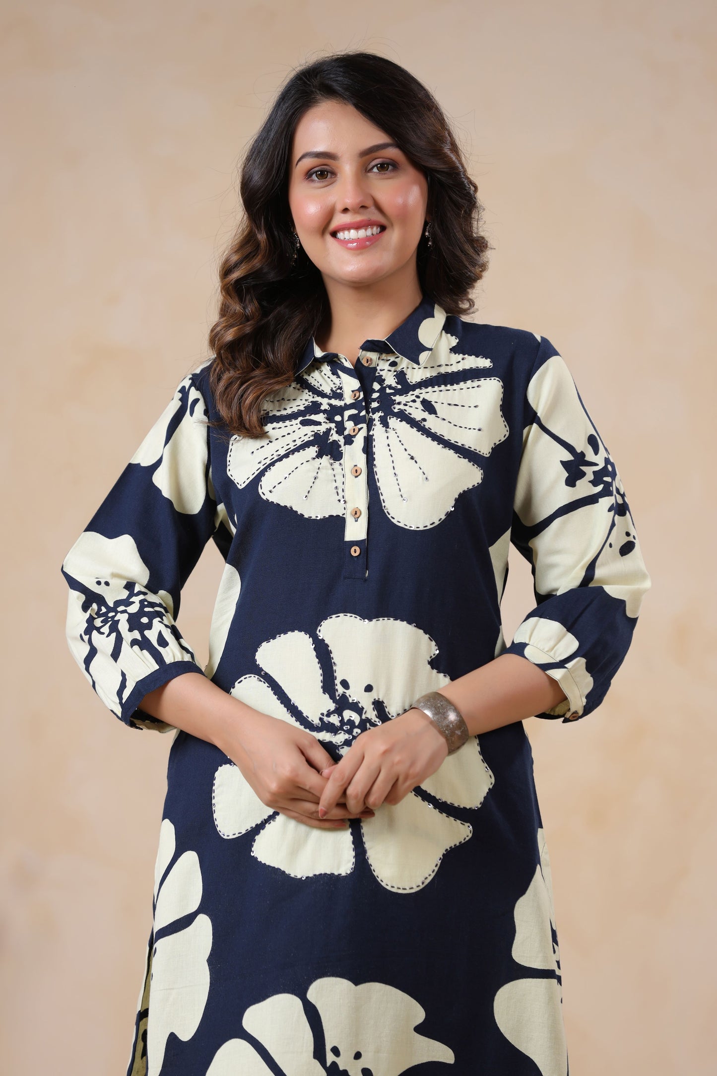 Peacock Blue Handwork Co-ord Set