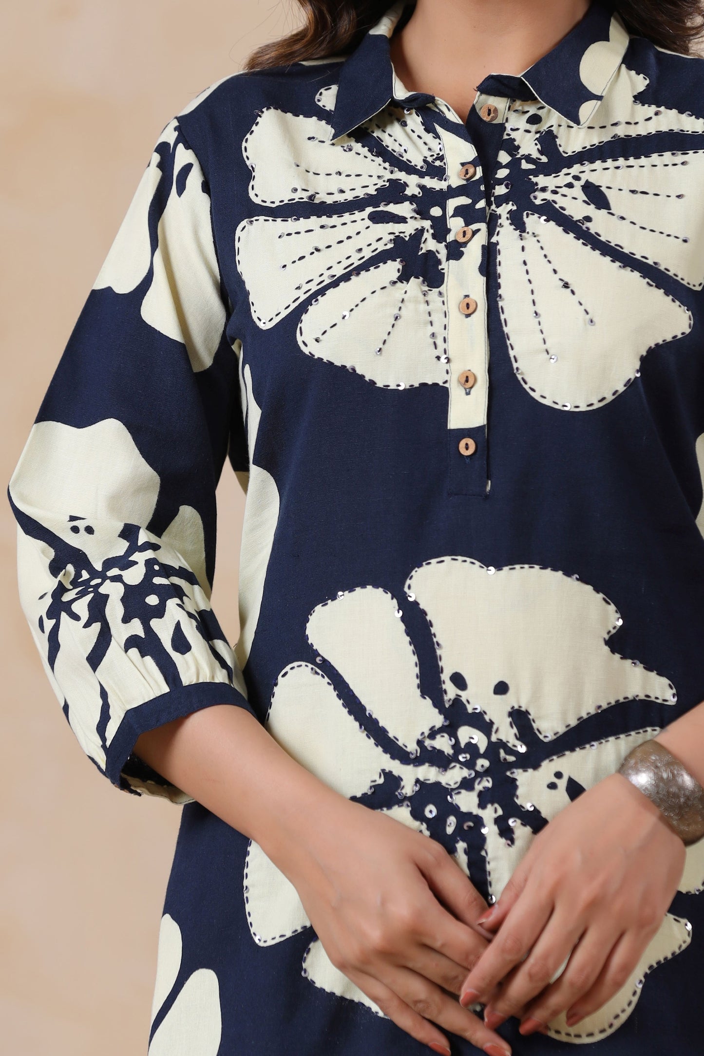 Peacock Blue Handwork Co-ord Set