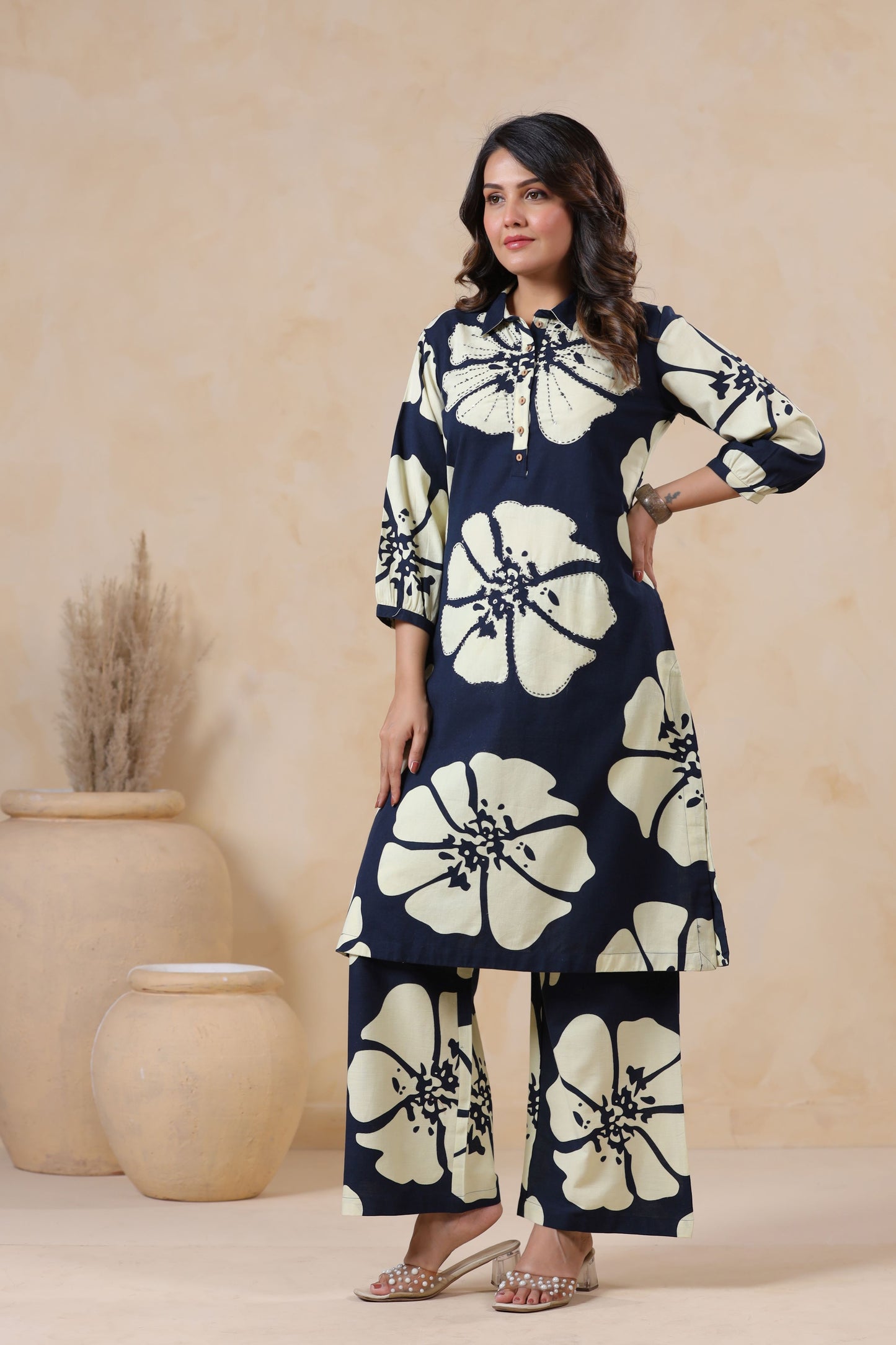 Peacock Blue Handwork Co-ord Set