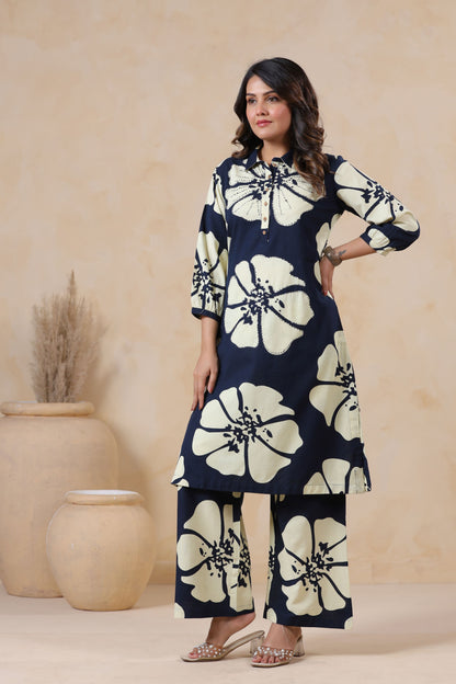 Peacock Blue Handwork Co-ord Set