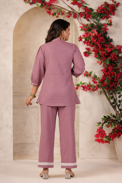 Lavender Embroidered Co-ord Set
