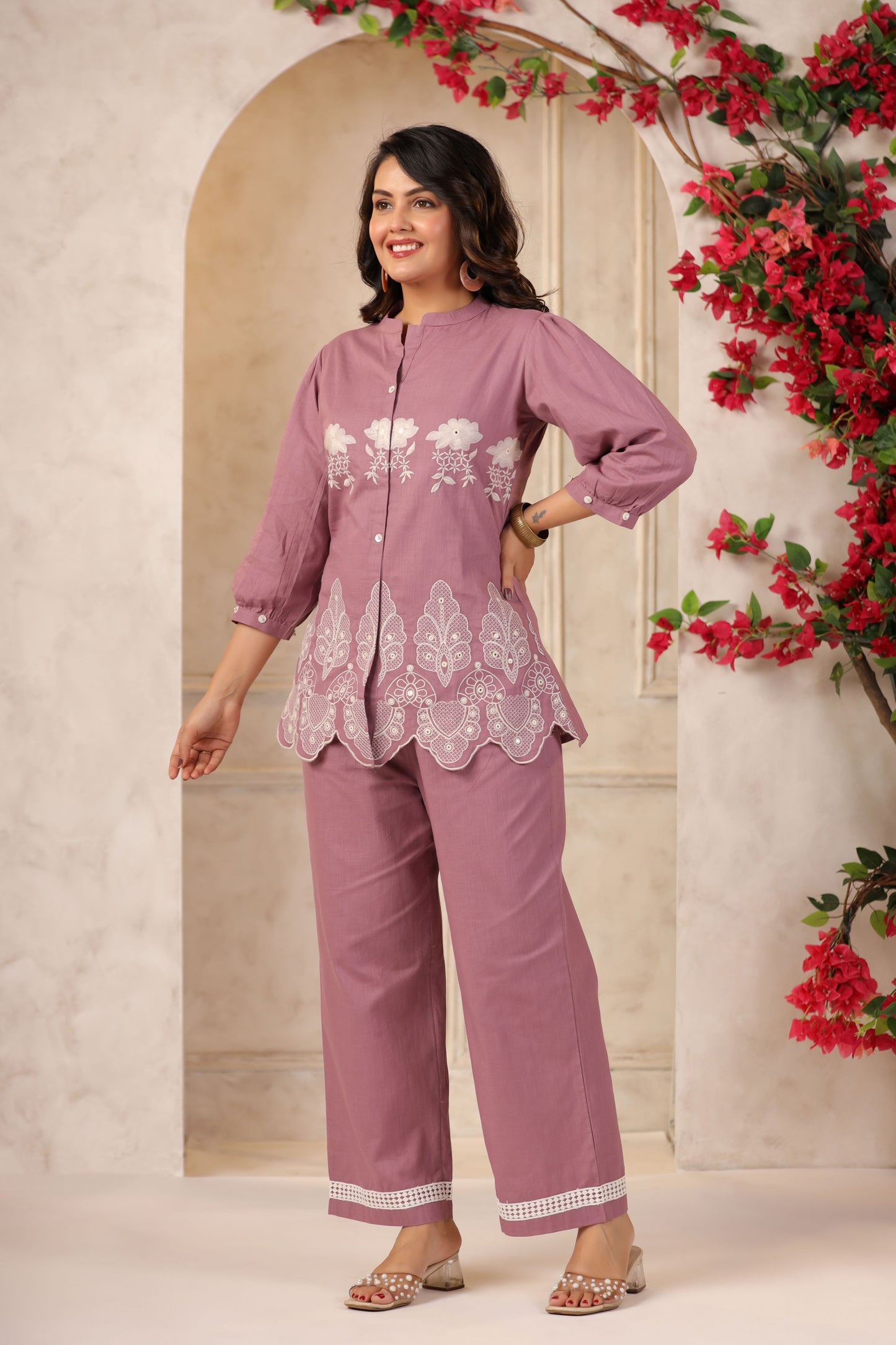 Lavender Embroidered Co-ord Set